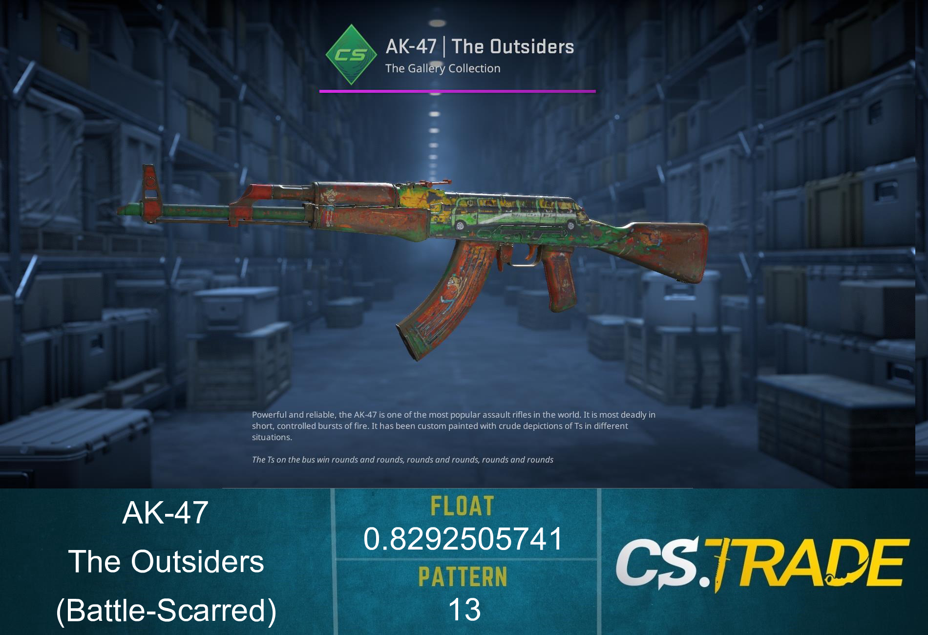 StatTrak™ AK-47 | The Outsiders (Battle-Scarred) Screenshot
