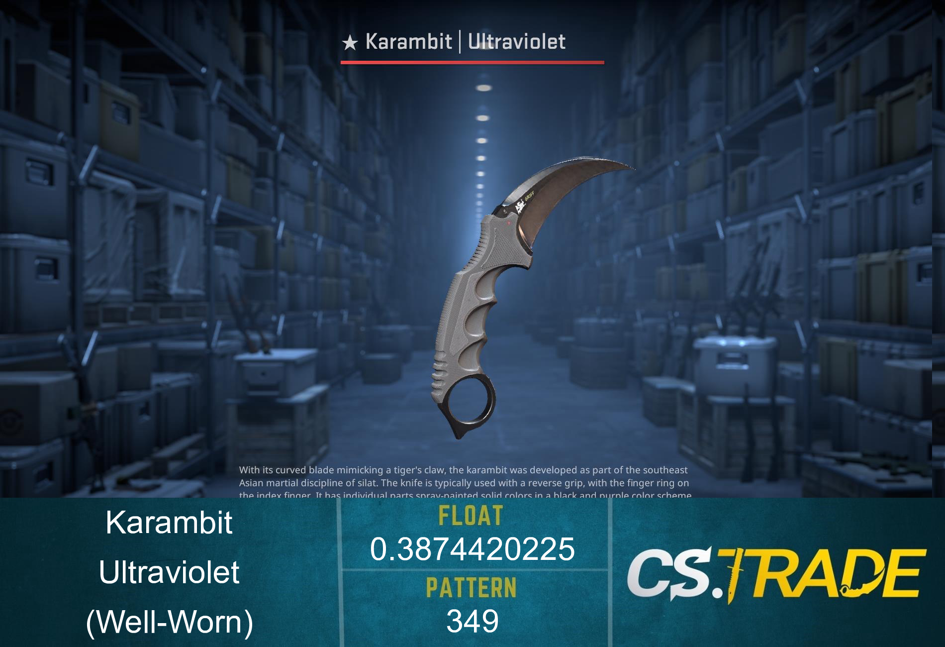 ★ Karambit | Ultraviolet (Well-Worn) Screenshot