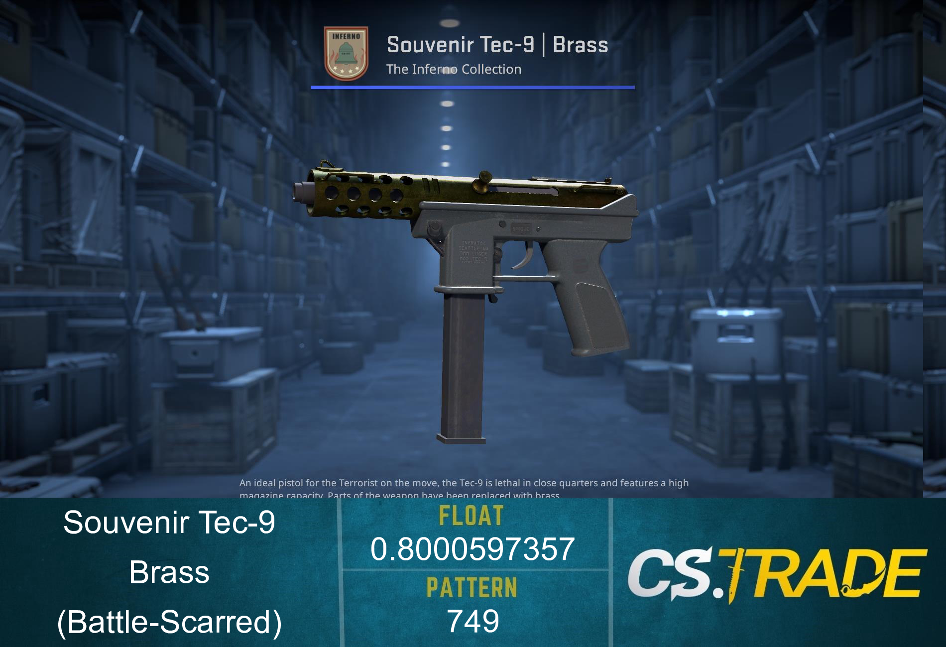 Tec-9 | Brass (Battle-Scarred) Screenshot