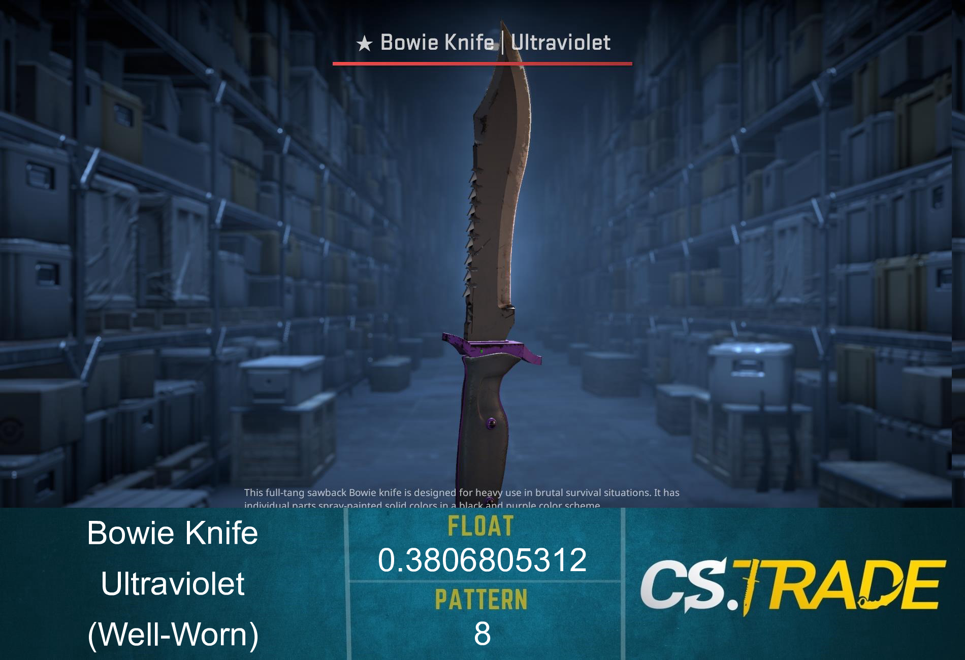 ★ Bowie Knife | Ultraviolet (Well-Worn) Screenshot