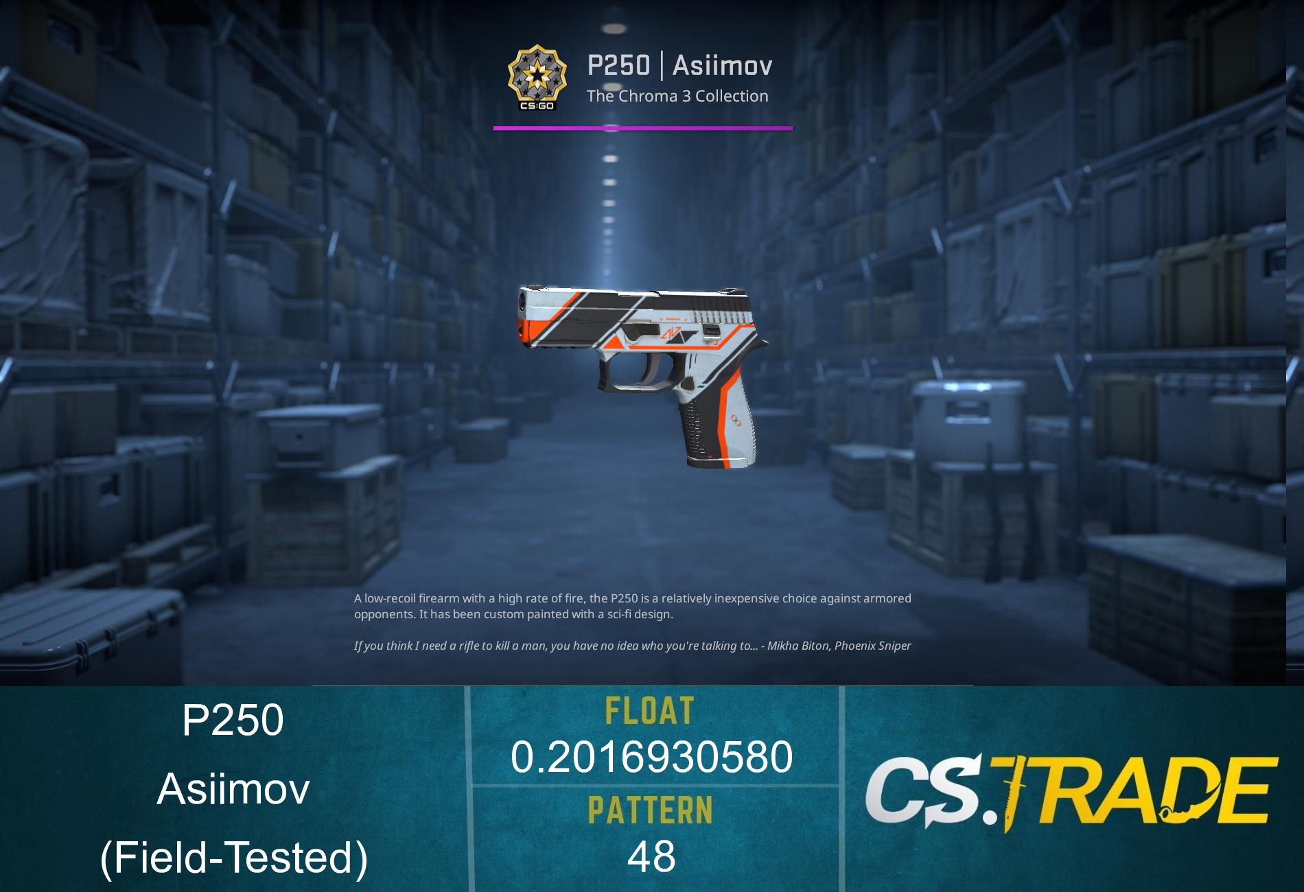 StatTrak™ P250 | Asiimov (Field-Tested) Screenshot