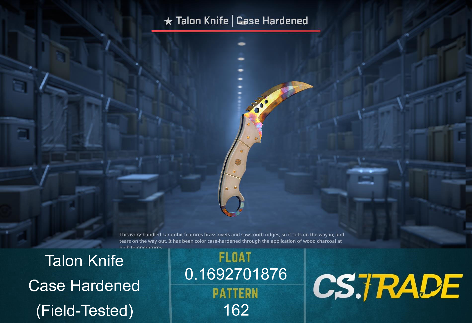 ★ StatTrak™ Talon Knife | Case Hardened (Field-Tested) Screenshot