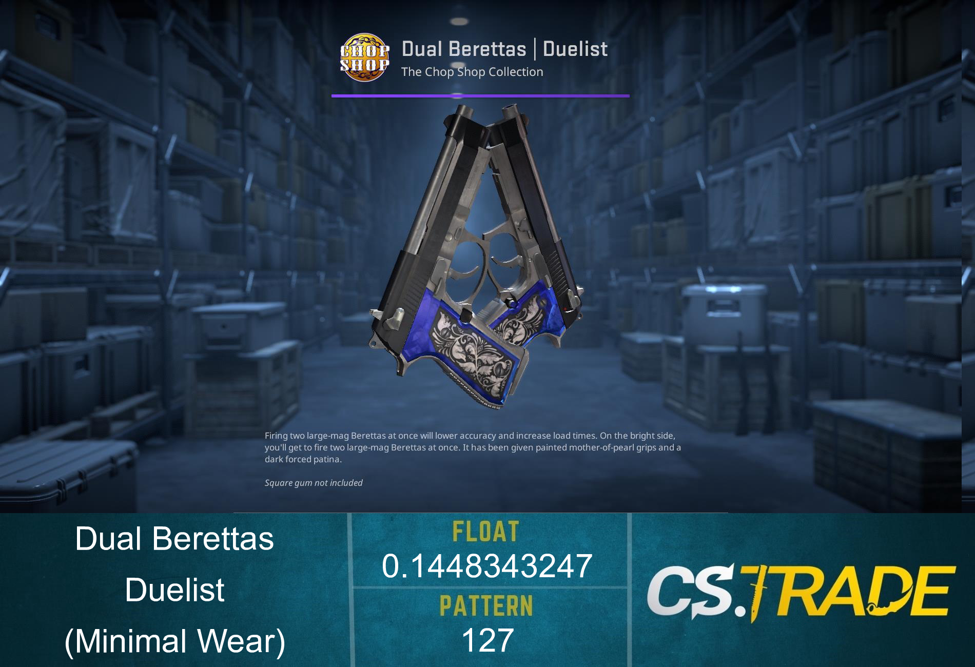 Dual Berettas | Duelist (Minimal Wear) Screenshot