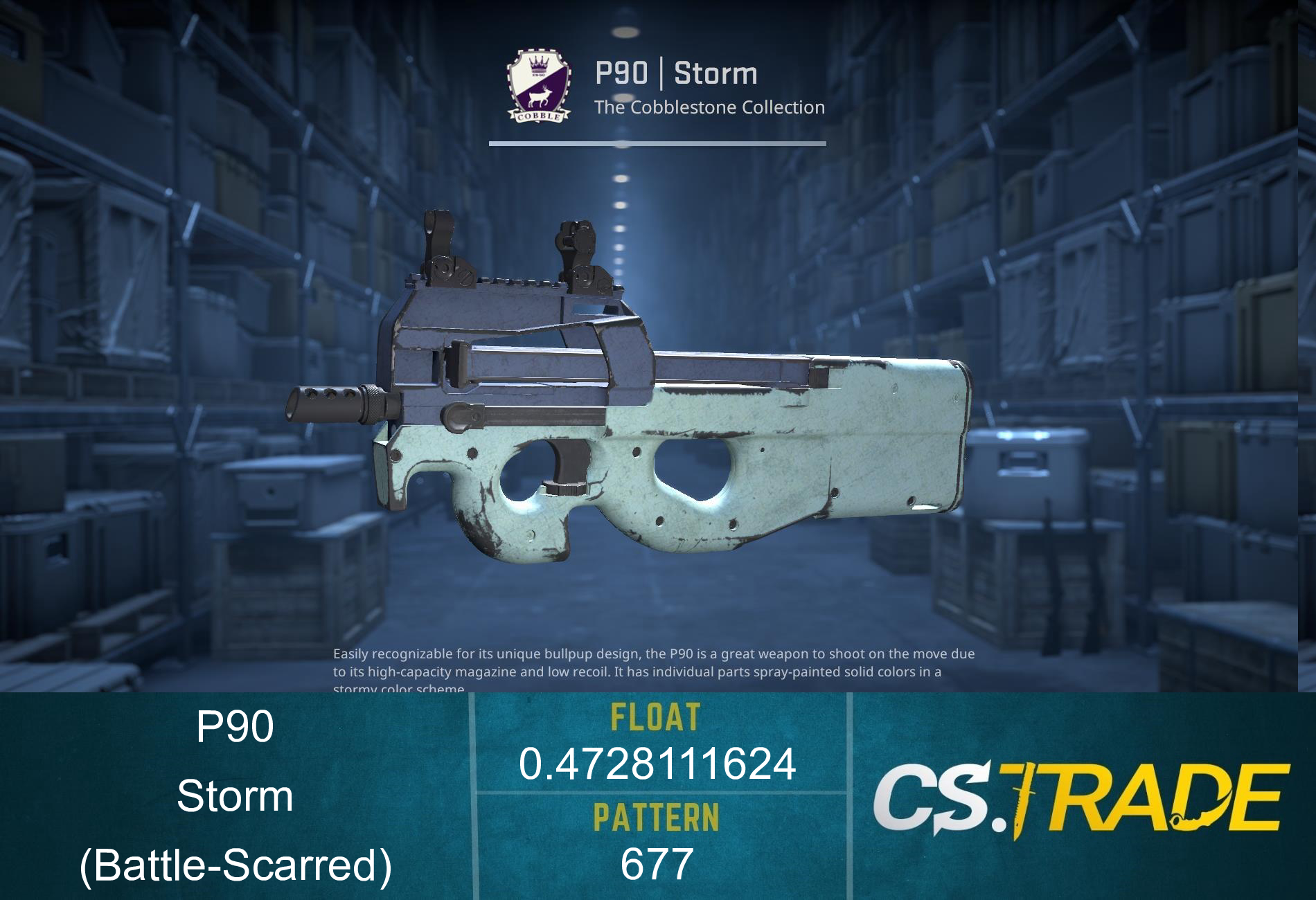 Souvenir P90 | Storm (Battle-Scarred) Screenshot