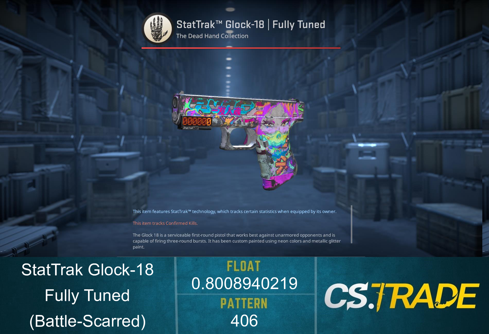 StatTrak™ Glock-18 | Fully Tuned (Battle-Scarred)