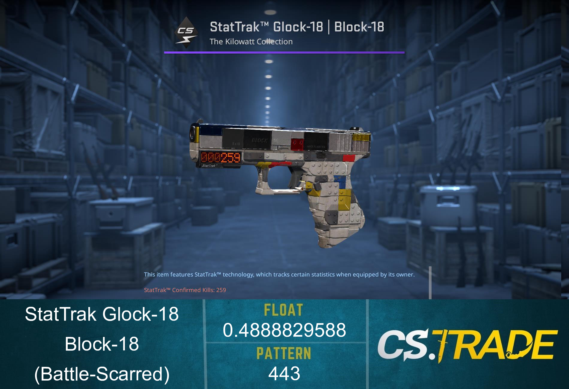 StatTrak™ Glock-18 | Block-18 (Battle-Scarred) Screenshot