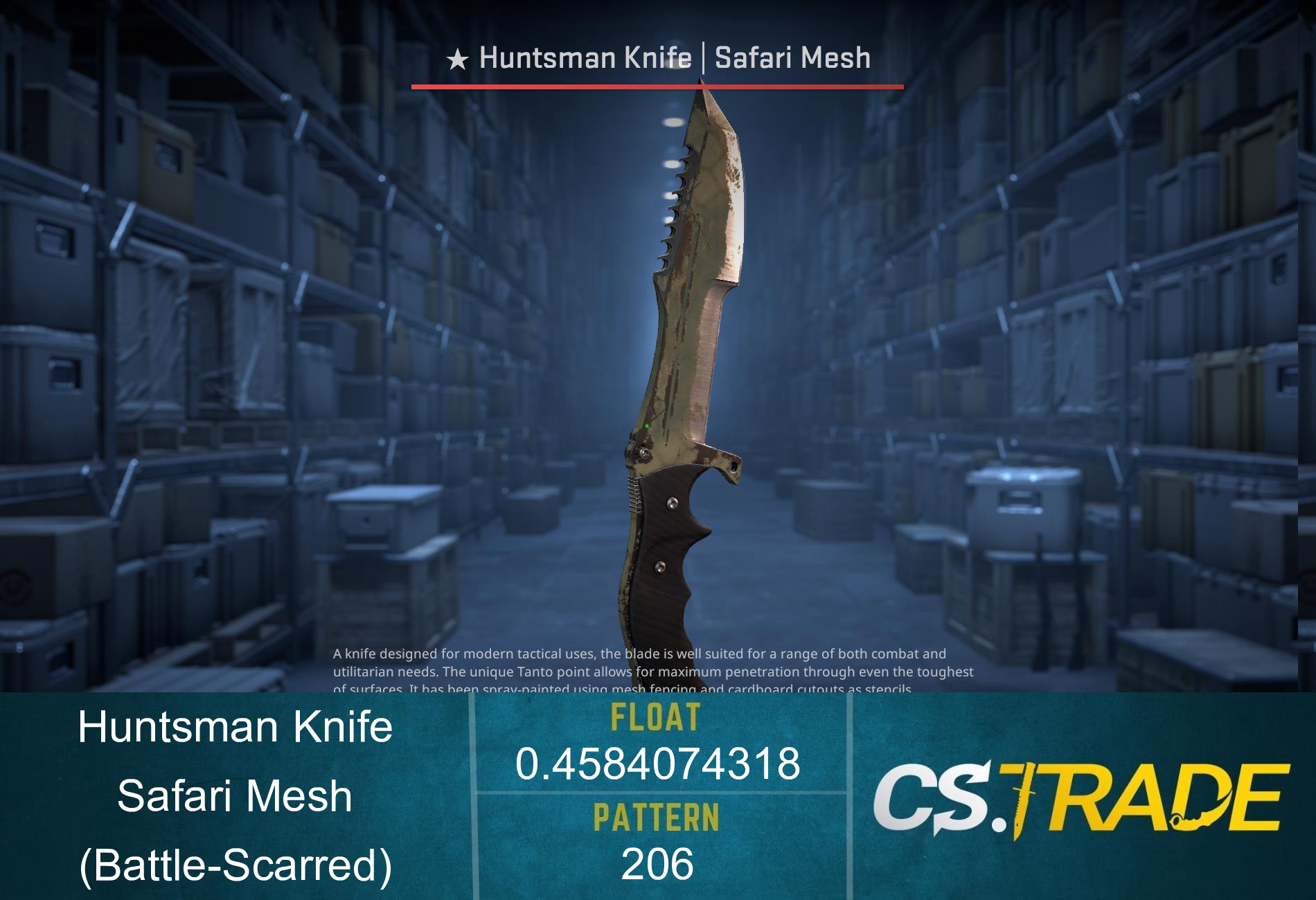 ★ Huntsman Knife | Safari Mesh (Battle-Scarred) Screenshot