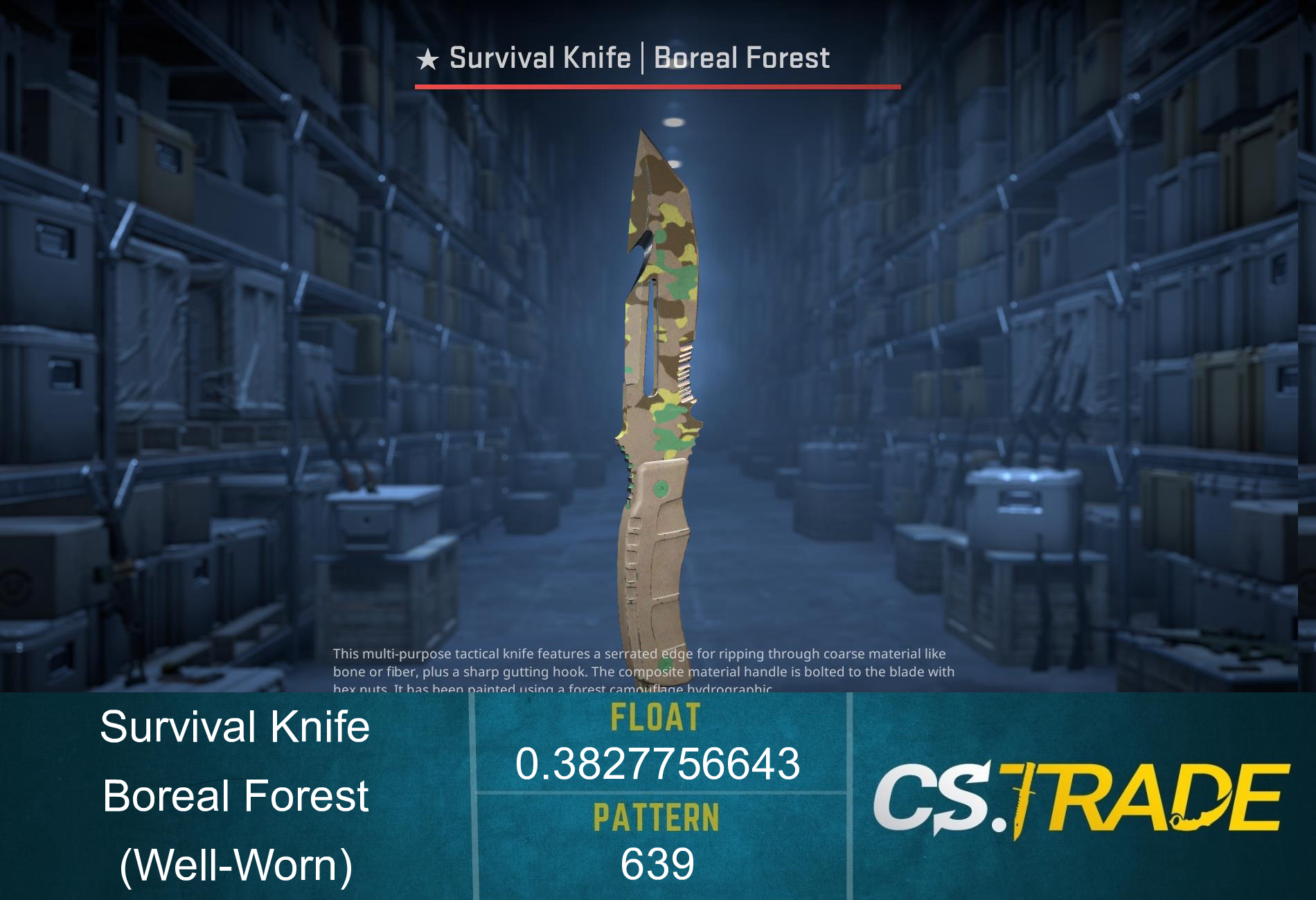 ★ StatTrak™ Survival Knife | Boreal Forest (Well-Worn) Screenshot