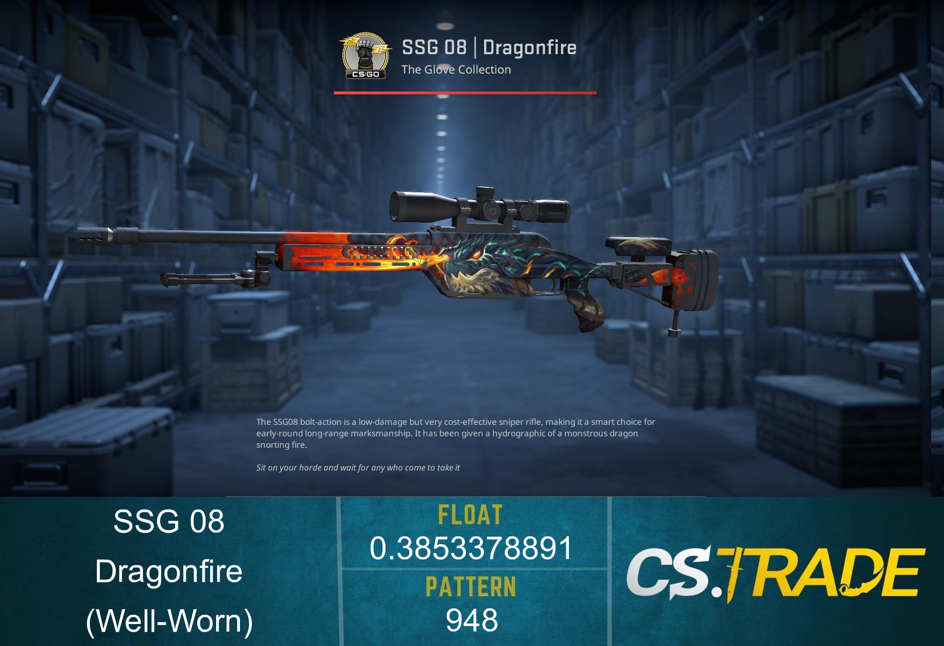 SSG 08 | Dragonfire (Well-Worn) Screenshot