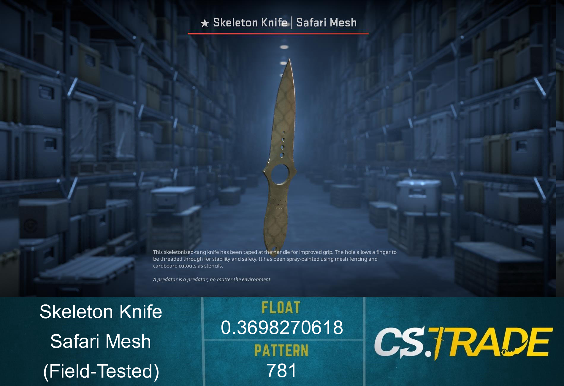 ★ Skeleton Knife | Safari Mesh (Factory New) Screenshot