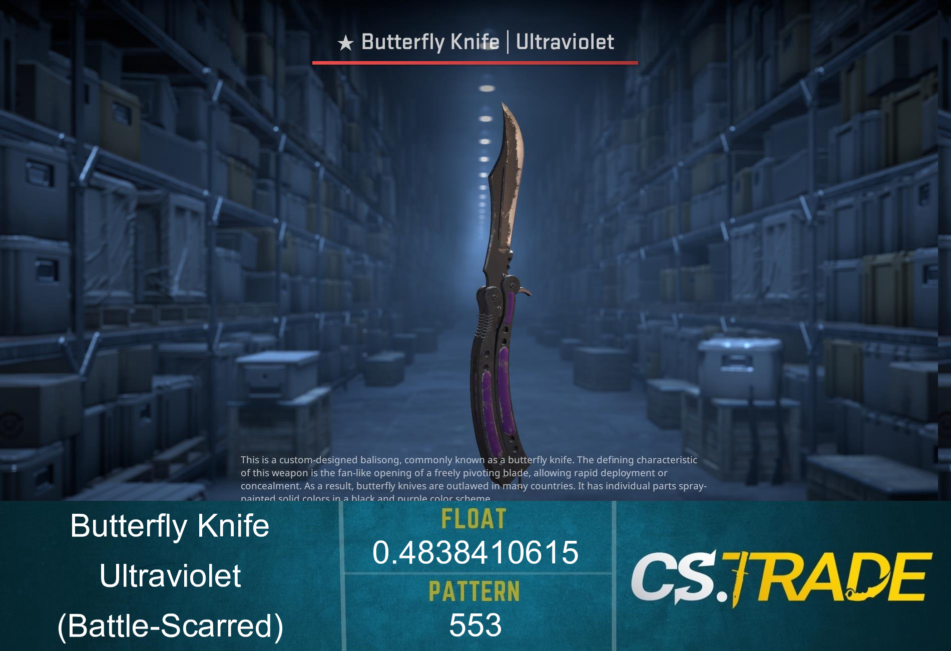 ★ Butterfly Knife | Ultraviolet (Battle-Scarred) Screenshot