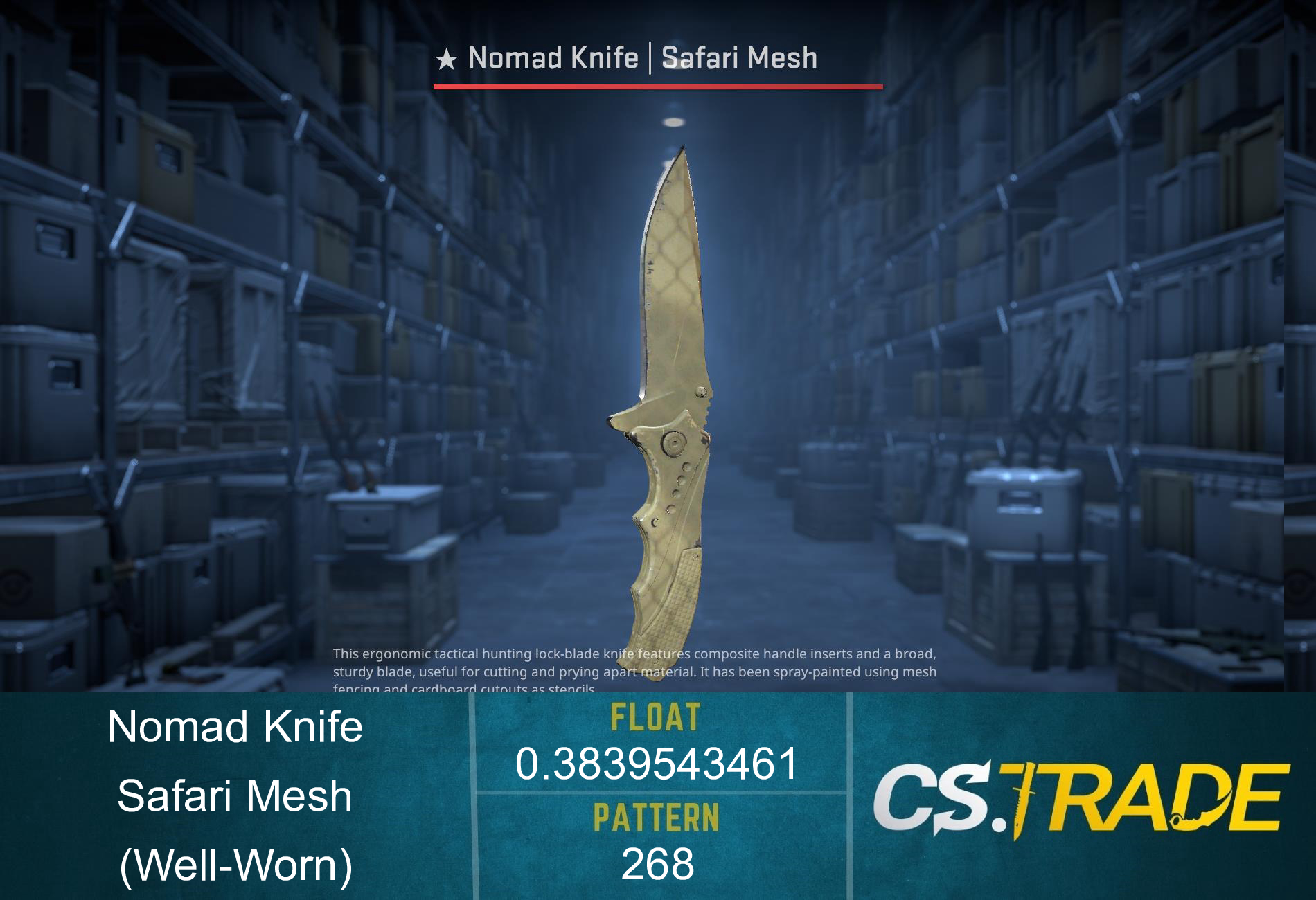 ★ StatTrak™ Nomad Knife | Safari Mesh (Well-Worn) Screenshot