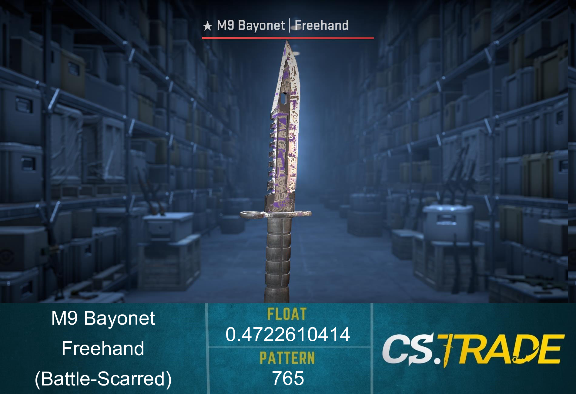 ★ StatTrak™ M9 Bayonet | Freehand (Battle-Scarred) Screenshot