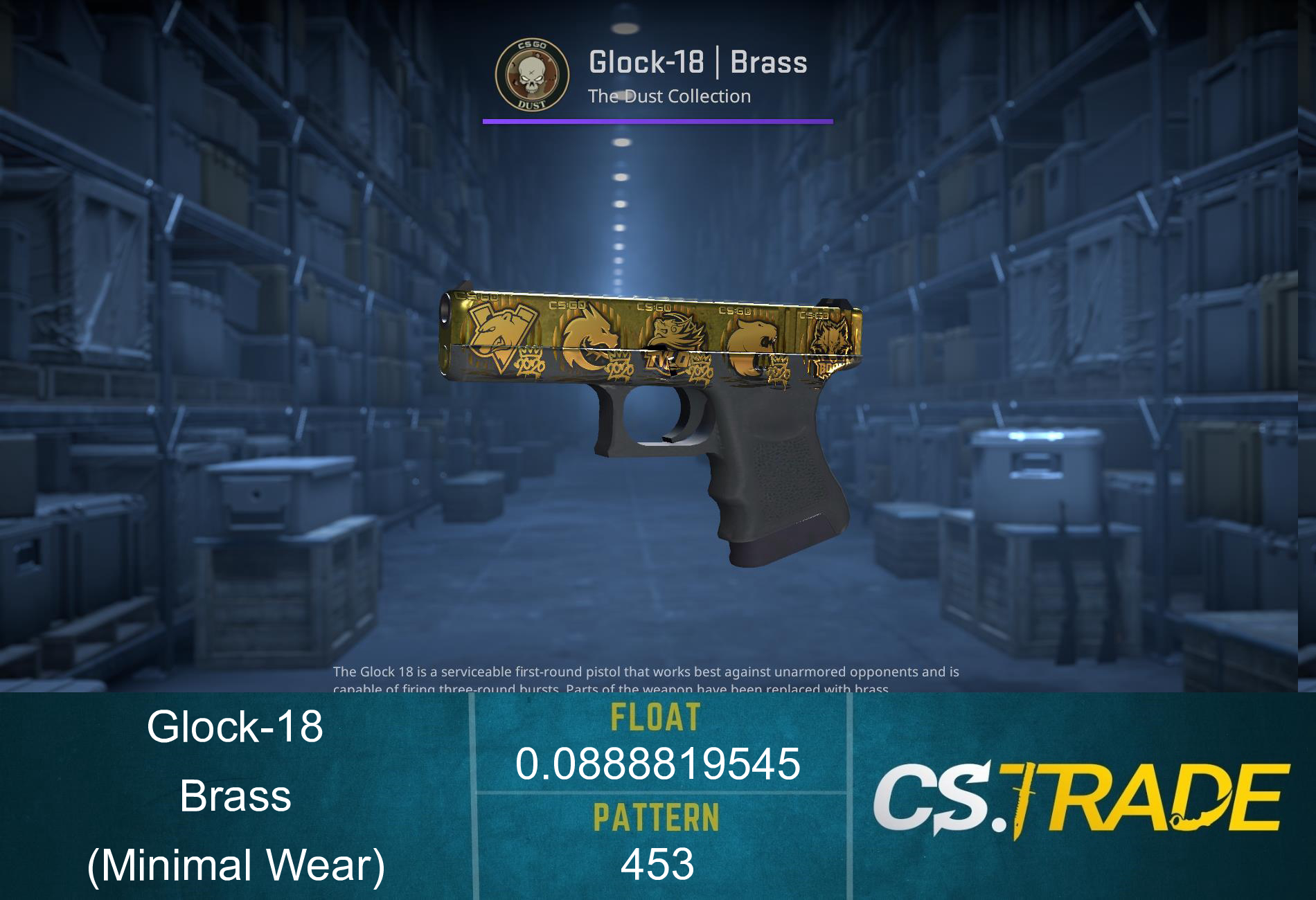 Glock-18 | Brass (Minimal Wear) Screenshot