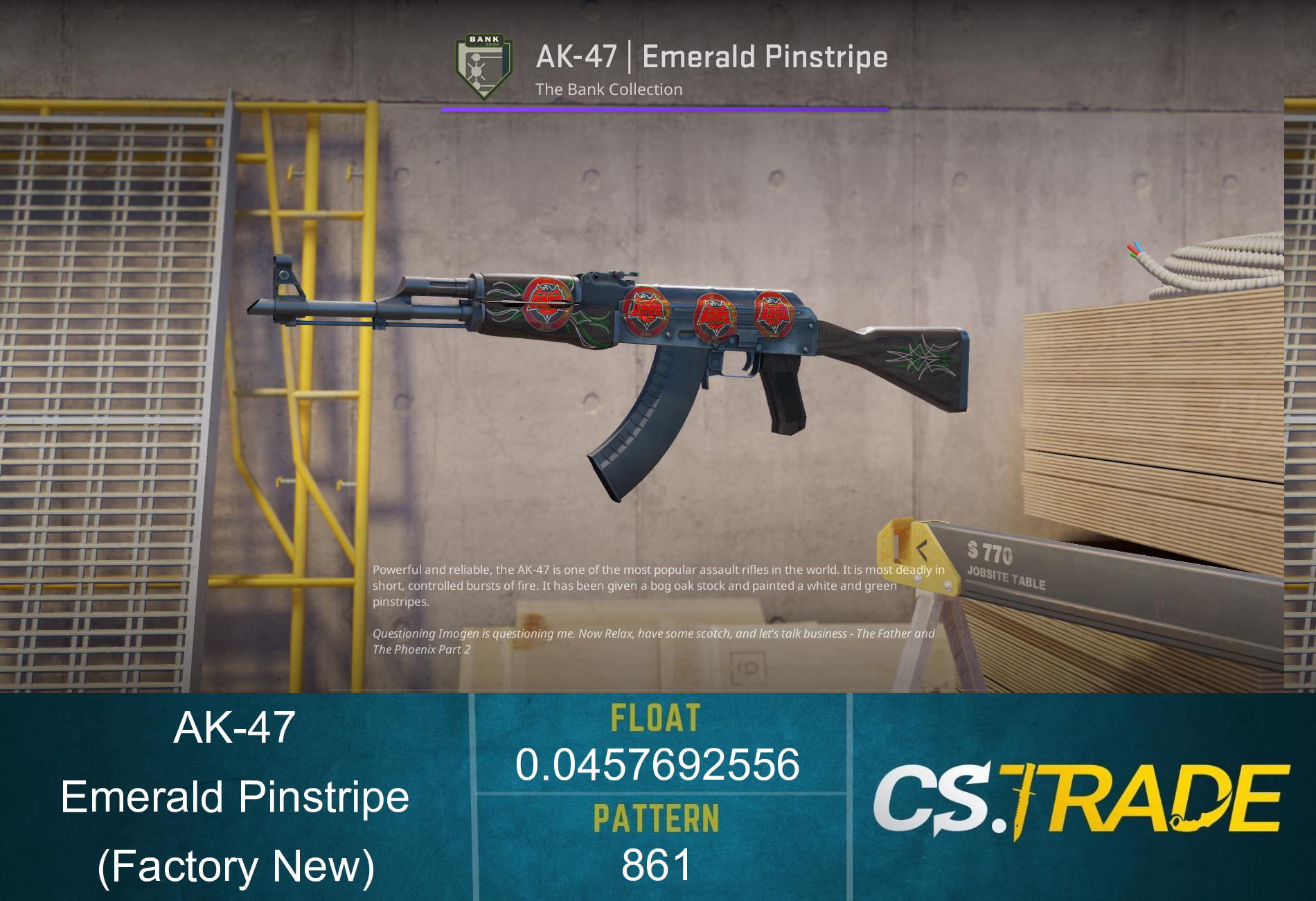 AK-47 | Emerald Pinstripe CS:GO & CS2 Skin - CS.TRADE Wiki