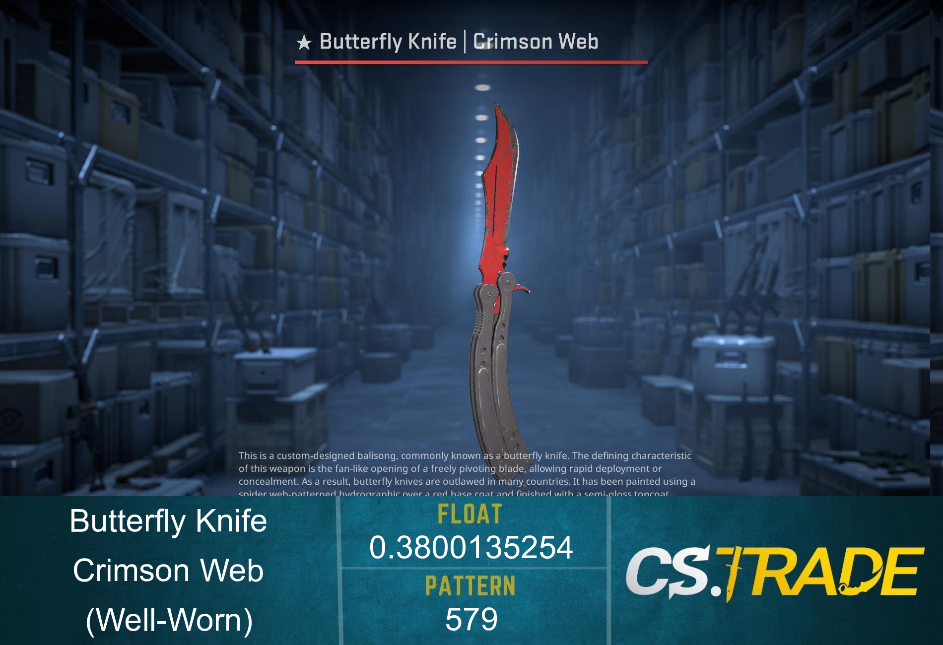 ★ Butterfly Knife | Crimson Web (Well-Worn) Screenshot