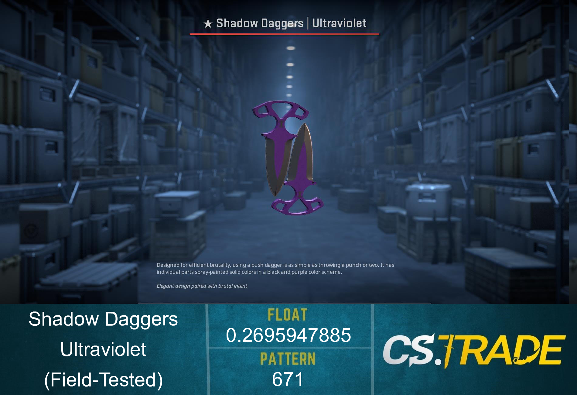 ★ Shadow Daggers | Ultraviolet (Field-Tested) Screenshot
