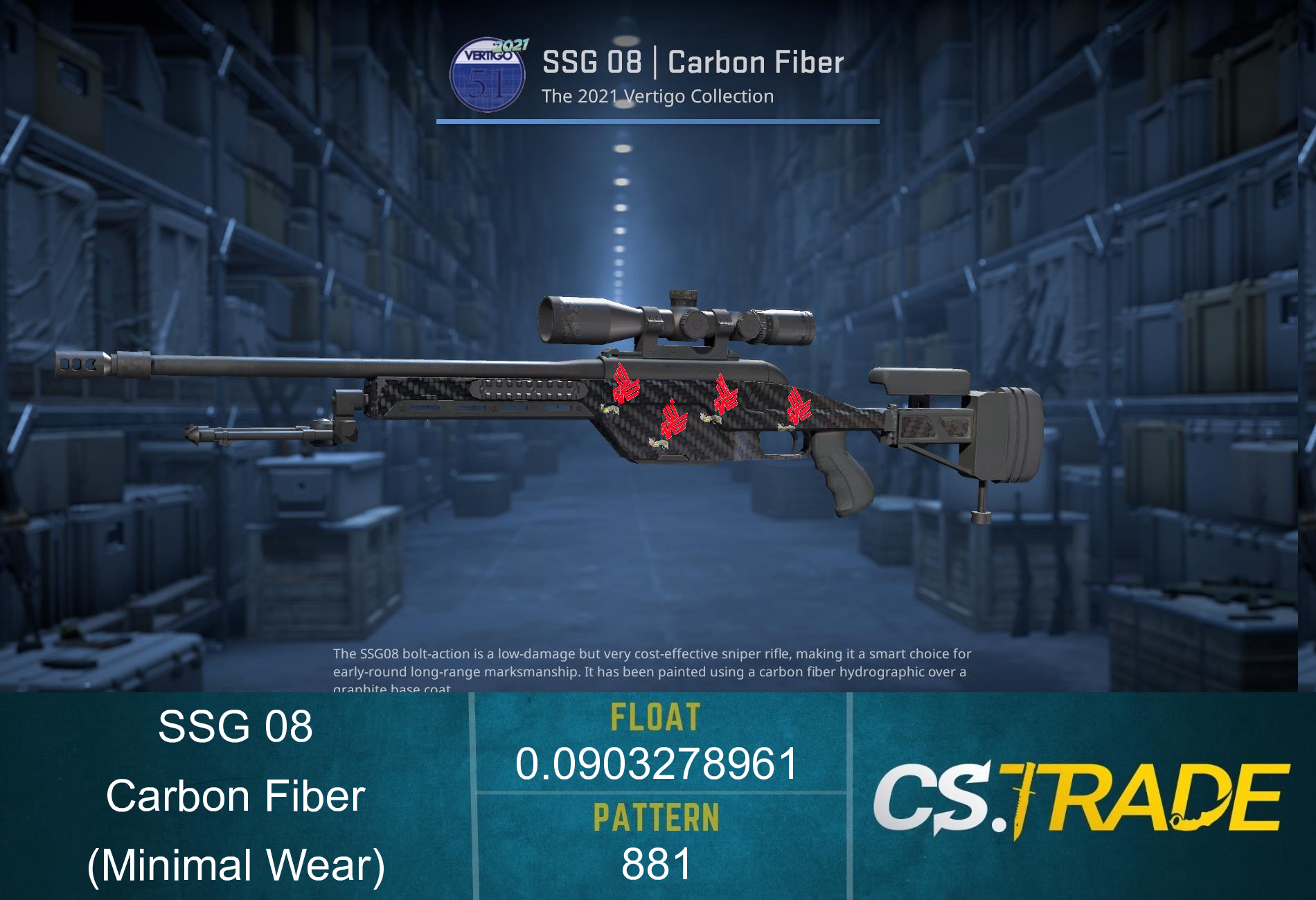 SSG 08 | Carbon Fiber (Minimal Wear) Screenshot