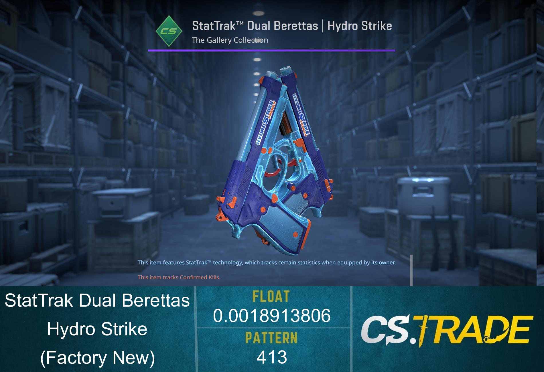 Dual Berettas | Hydro Strike (Factory New) Screenshot