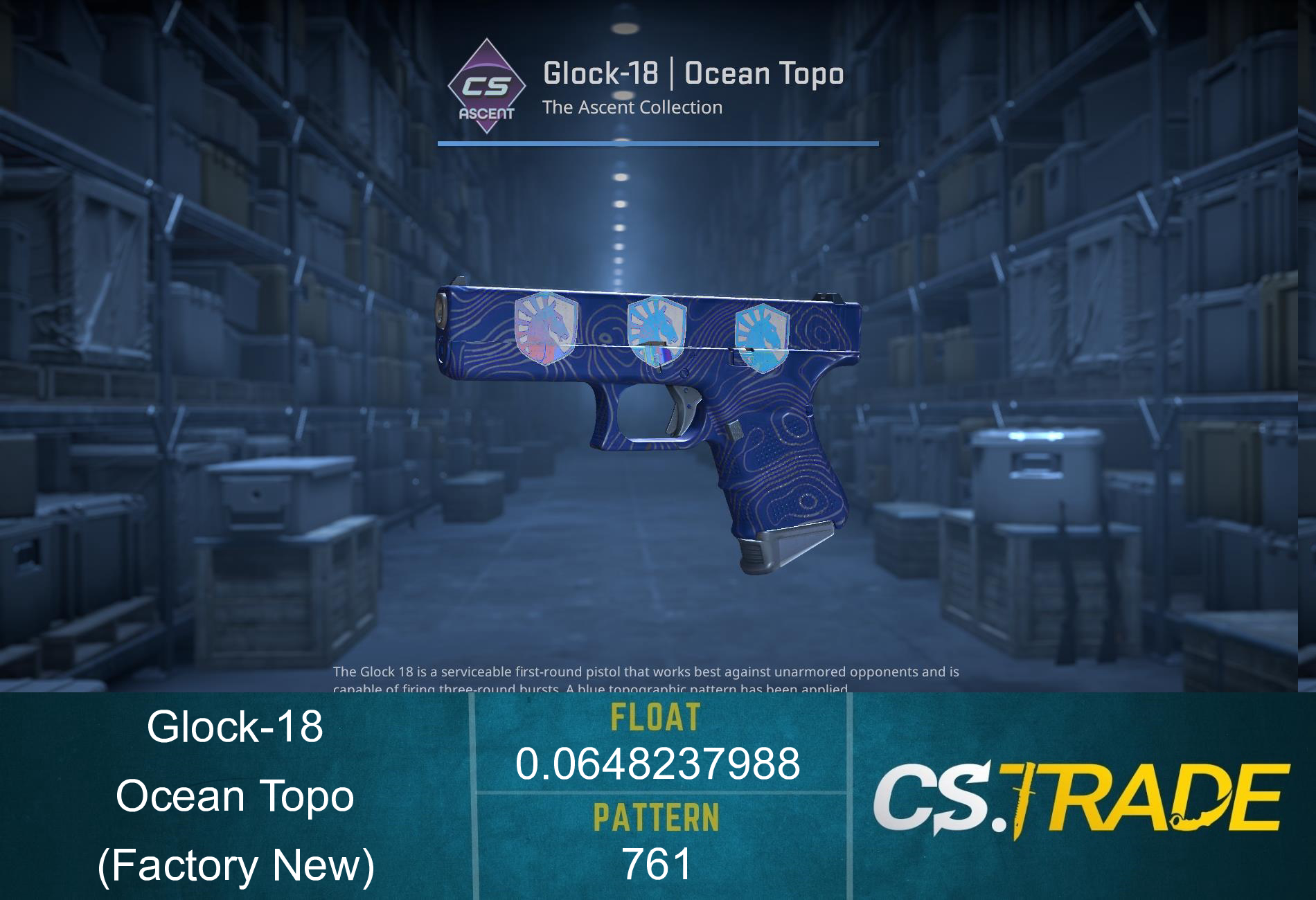Glock-18 | Ocean Topo (Factory New) Screenshot