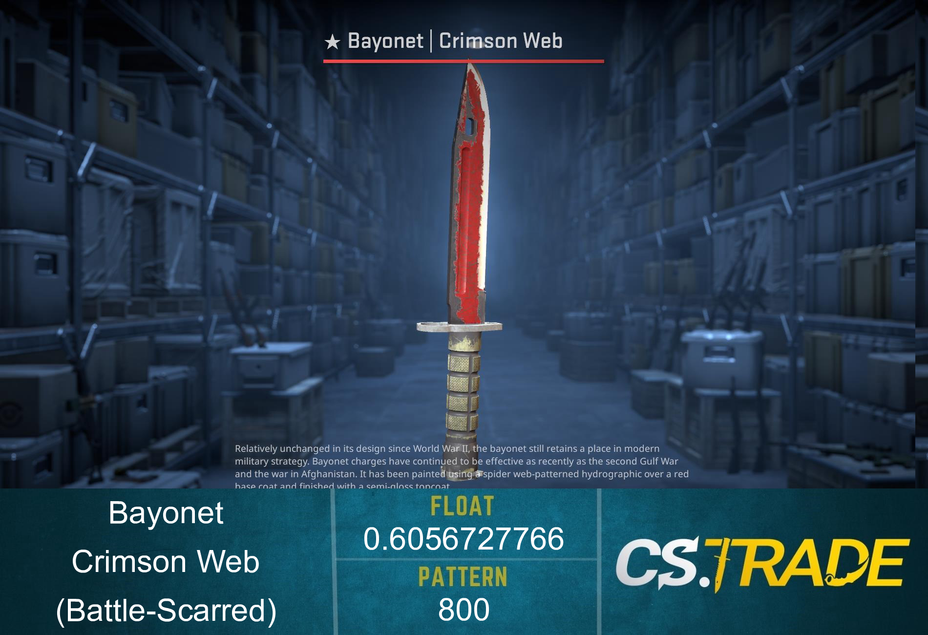★ StatTrak™ Bayonet | Crimson Web (Battle-Scarred) Screenshot