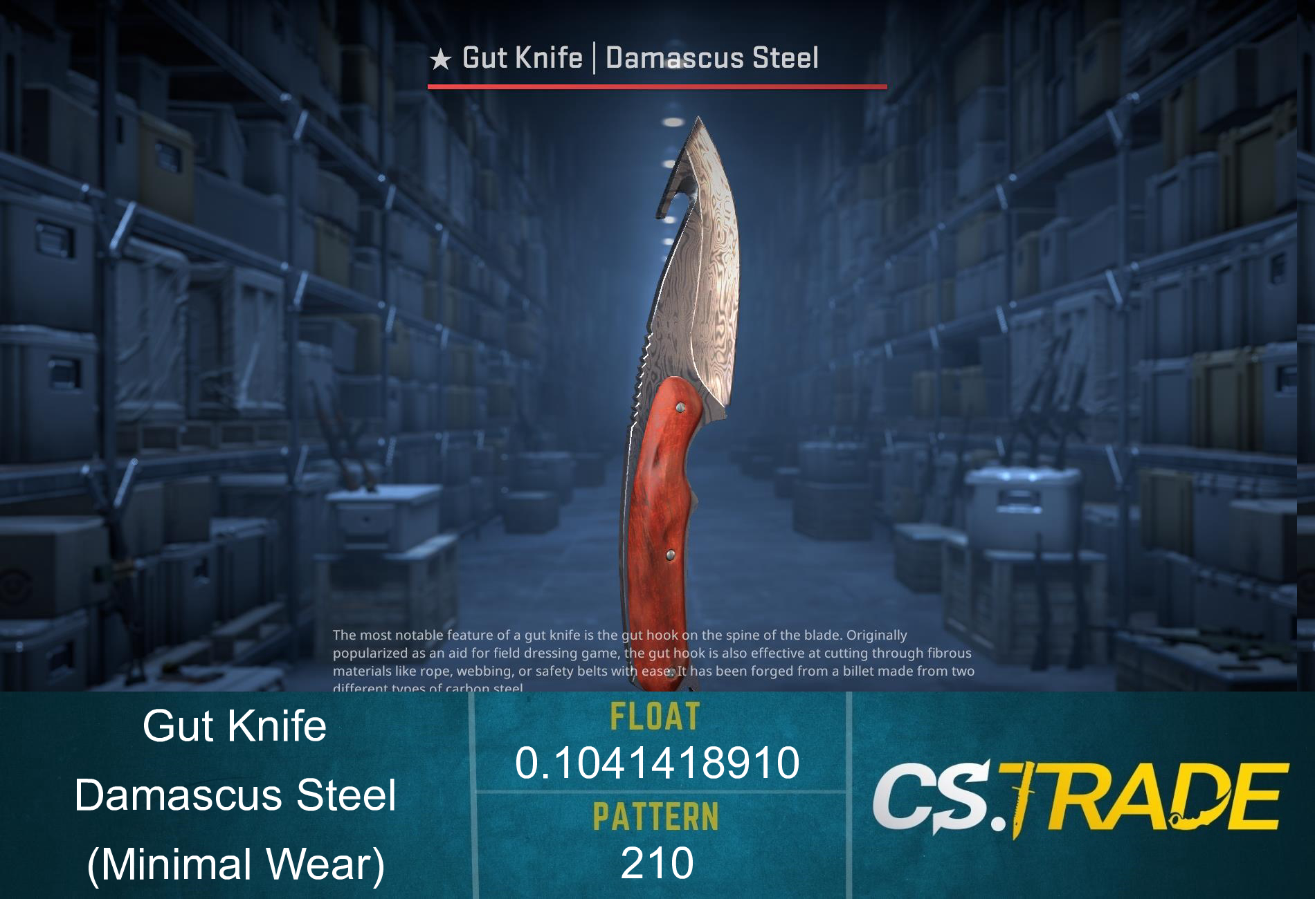 ★ Gut Knife | Damascus Steel (Minimal Wear) Screenshot