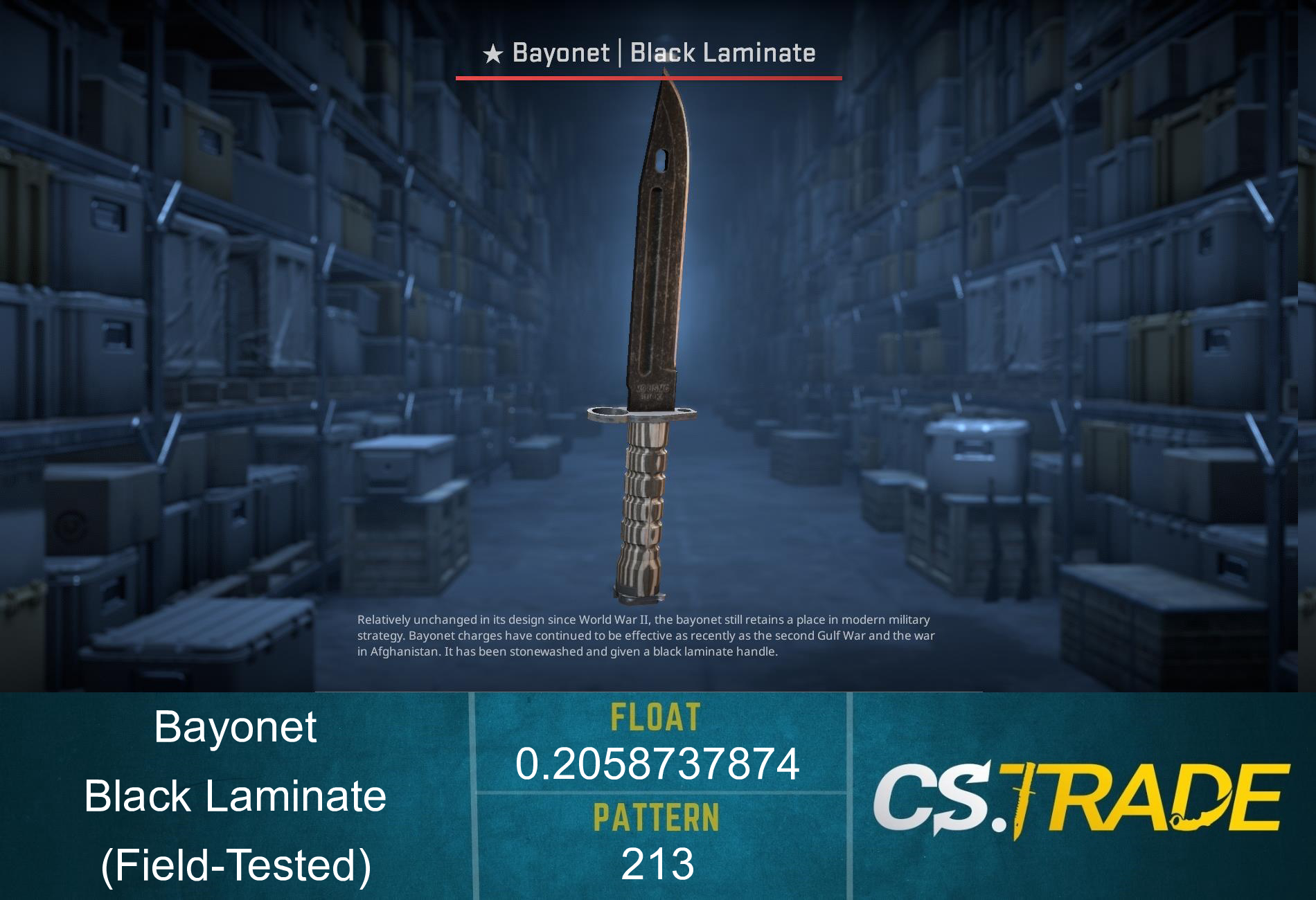 ★ Bayonet | Black Laminate (Factory New) Screenshot