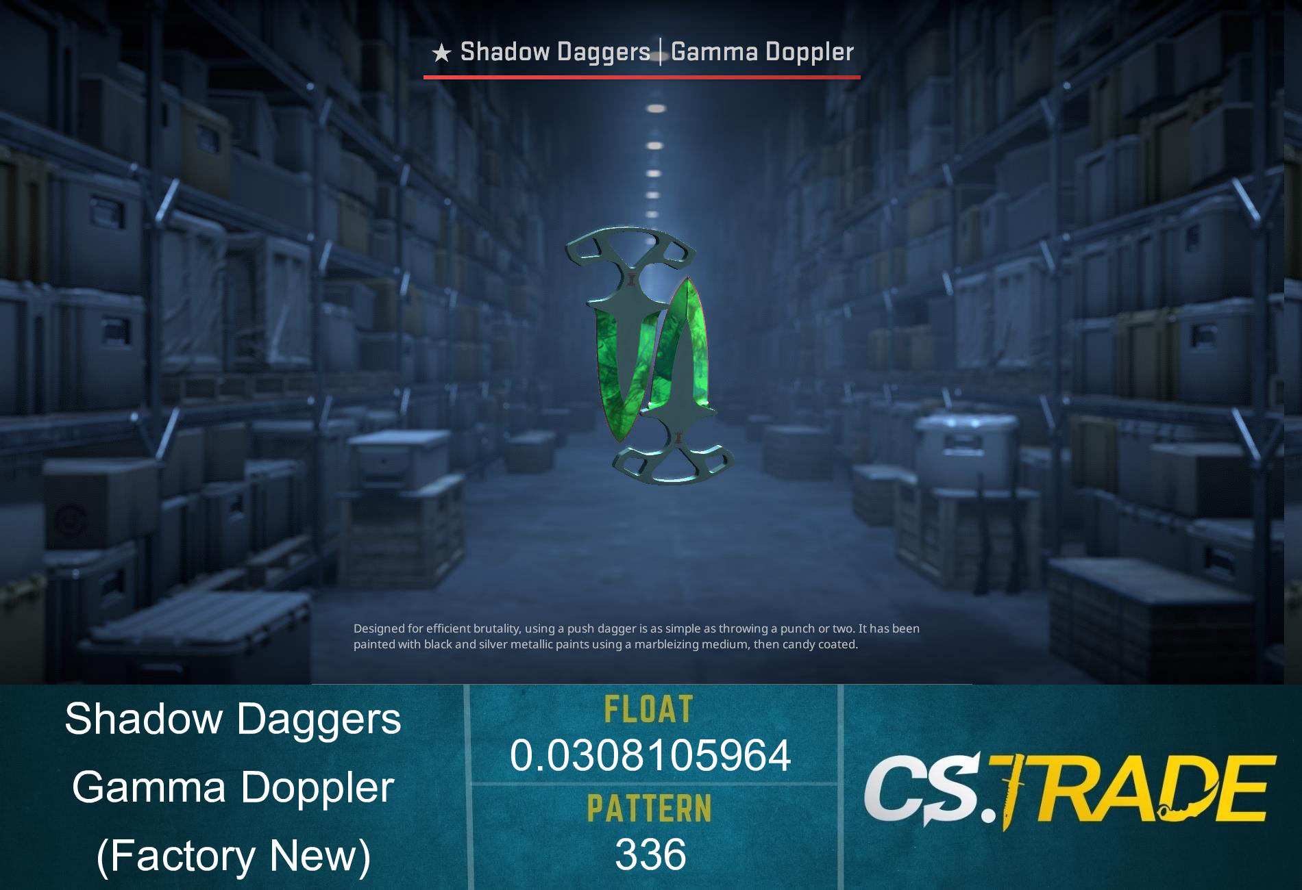 ★ Shadow Daggers | Gamma Doppler Emerald (Factory New) Screenshot