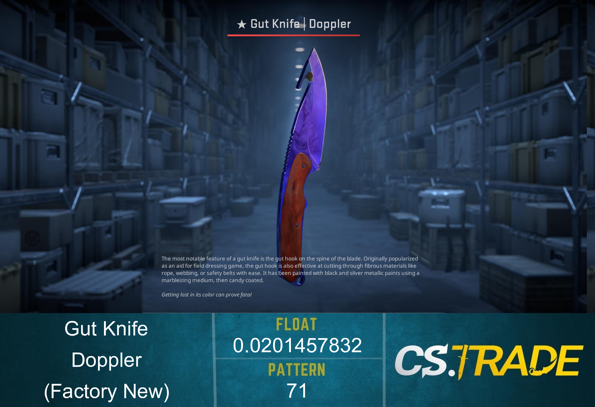 ★ Gut Knife | Doppler Sapphire (Factory New) Screenshot