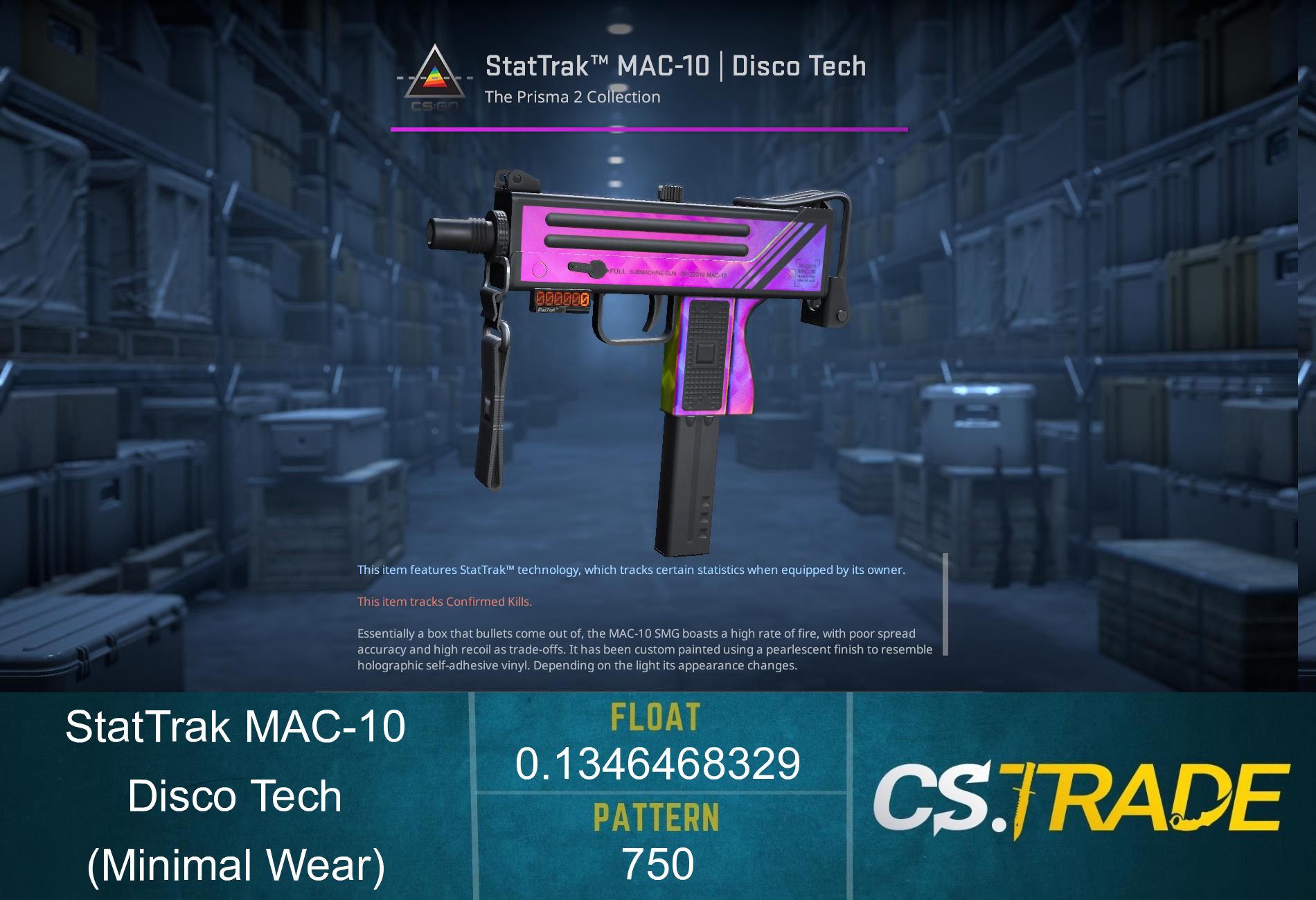 MAC-10 | Disco Tech (Minimal Wear) Screenshot
