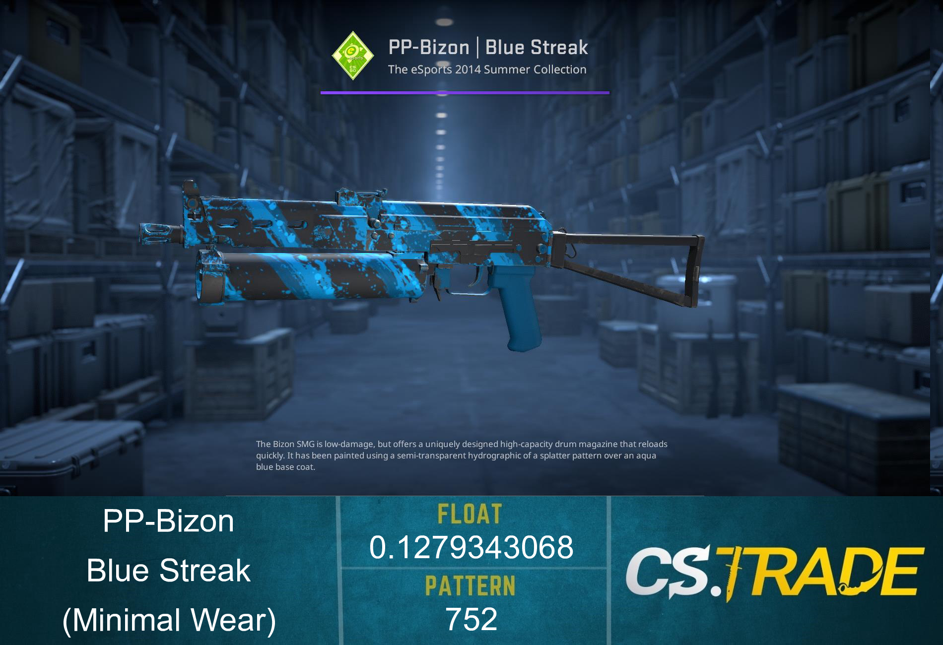 PP-Bizon | Blue Streak (Minimal Wear) Screenshot