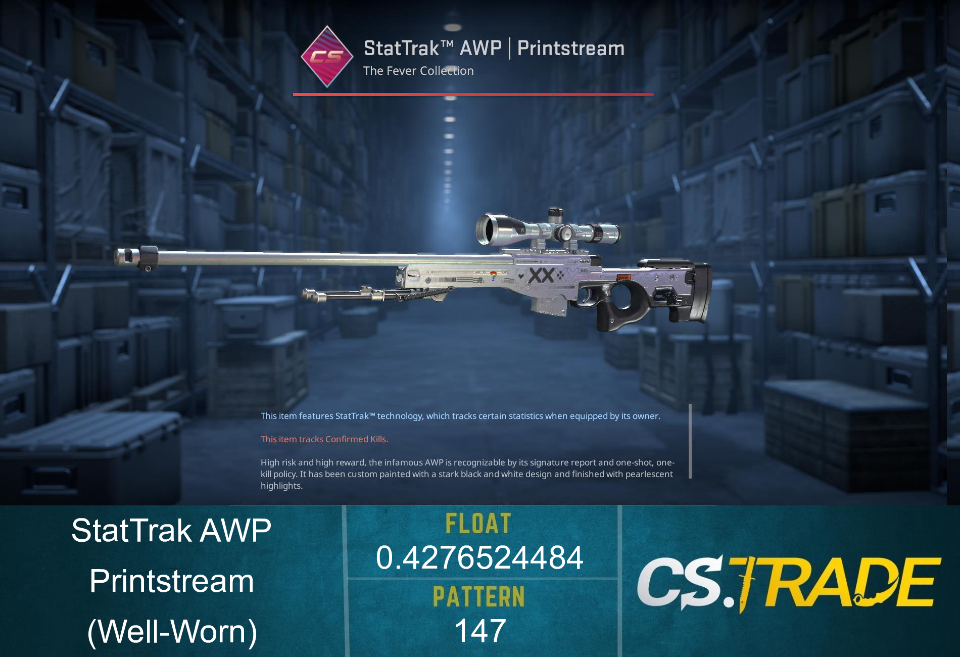 StatTrak™ AWP | Printstream (Well-Worn)
