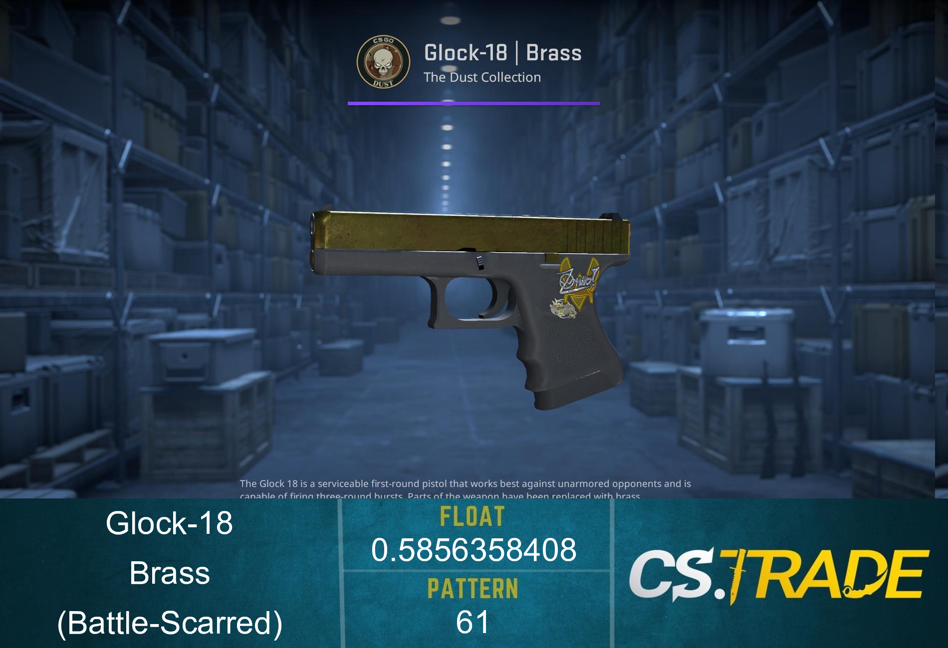 Glock-18 | Brass (Battle-Scarred) Screenshot