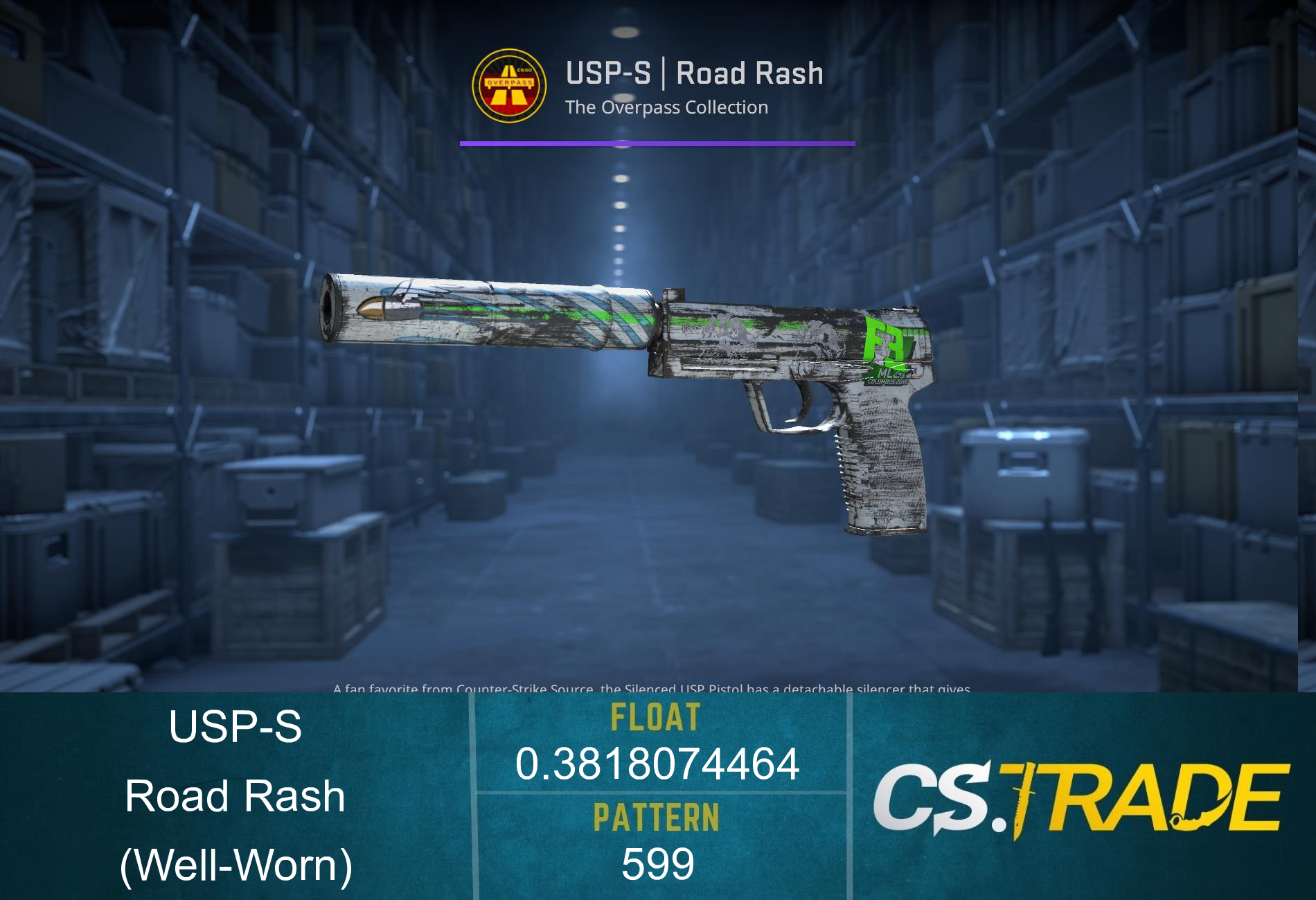 USP-S | Road Rash (Well-Worn) Screenshot