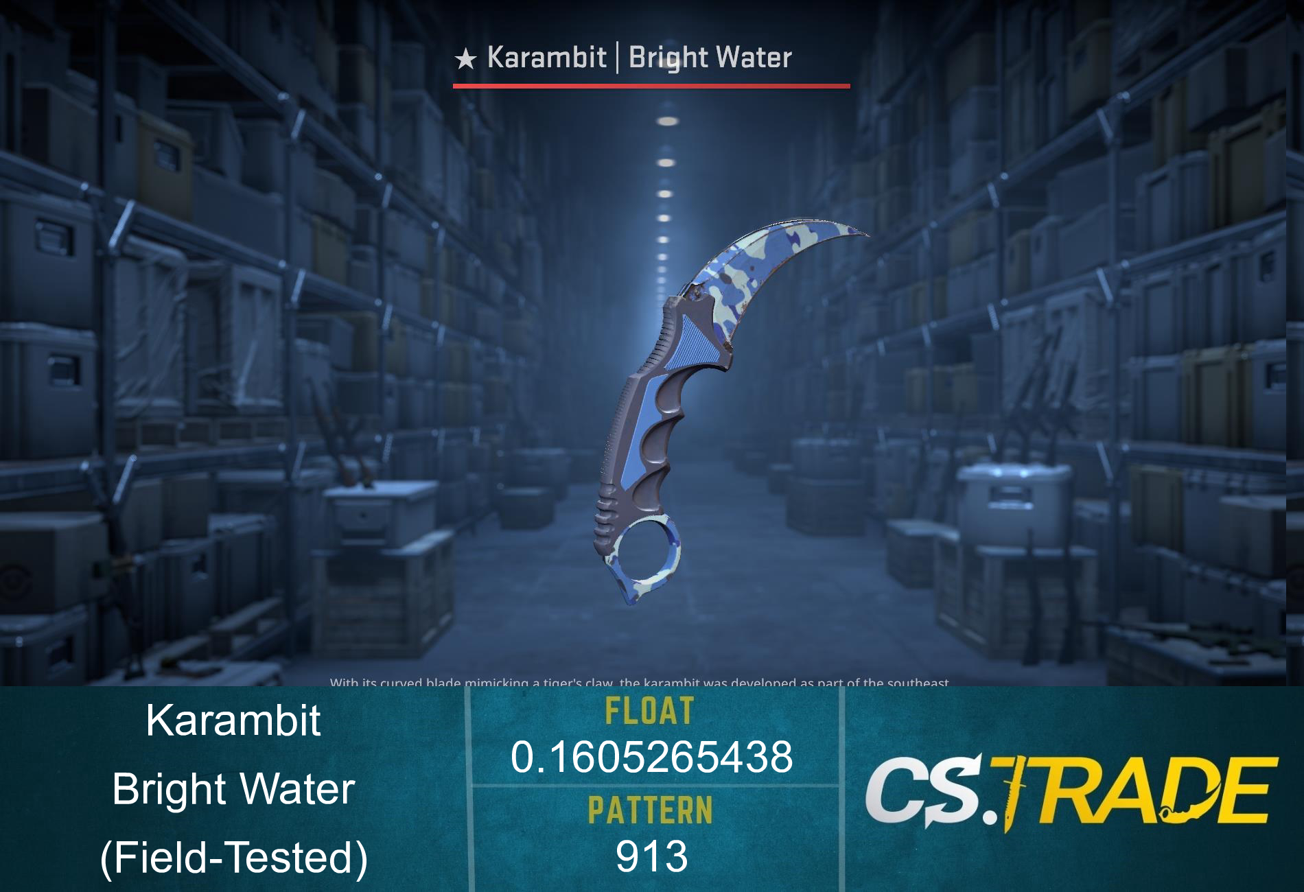 ★ StatTrak™ Karambit | Bright Water (Field-Tested) Screenshot