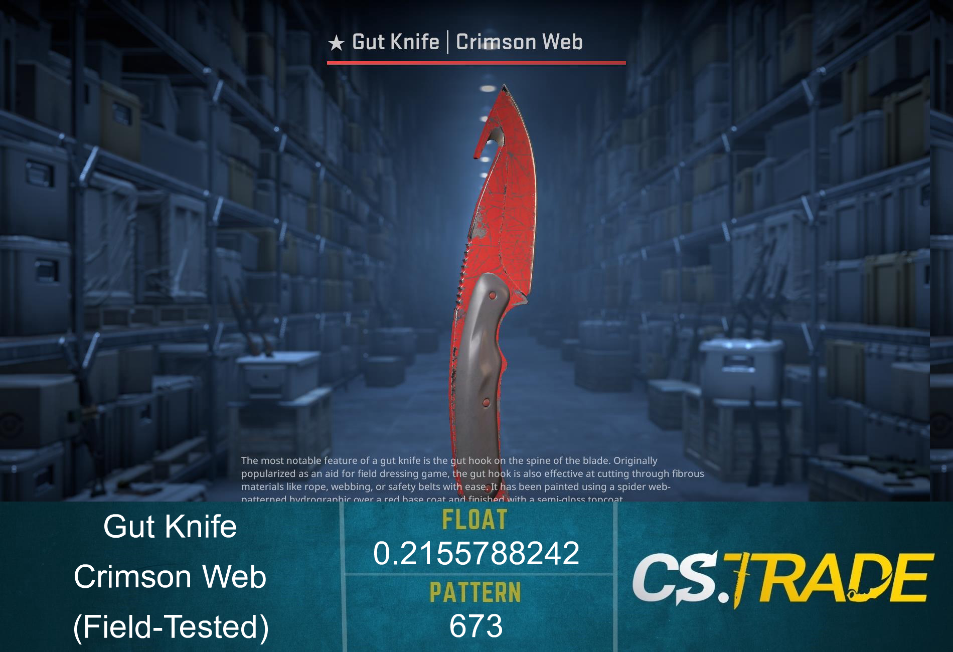 ★ StatTrak™ Gut Knife | Crimson Web (Field-Tested) Screenshot