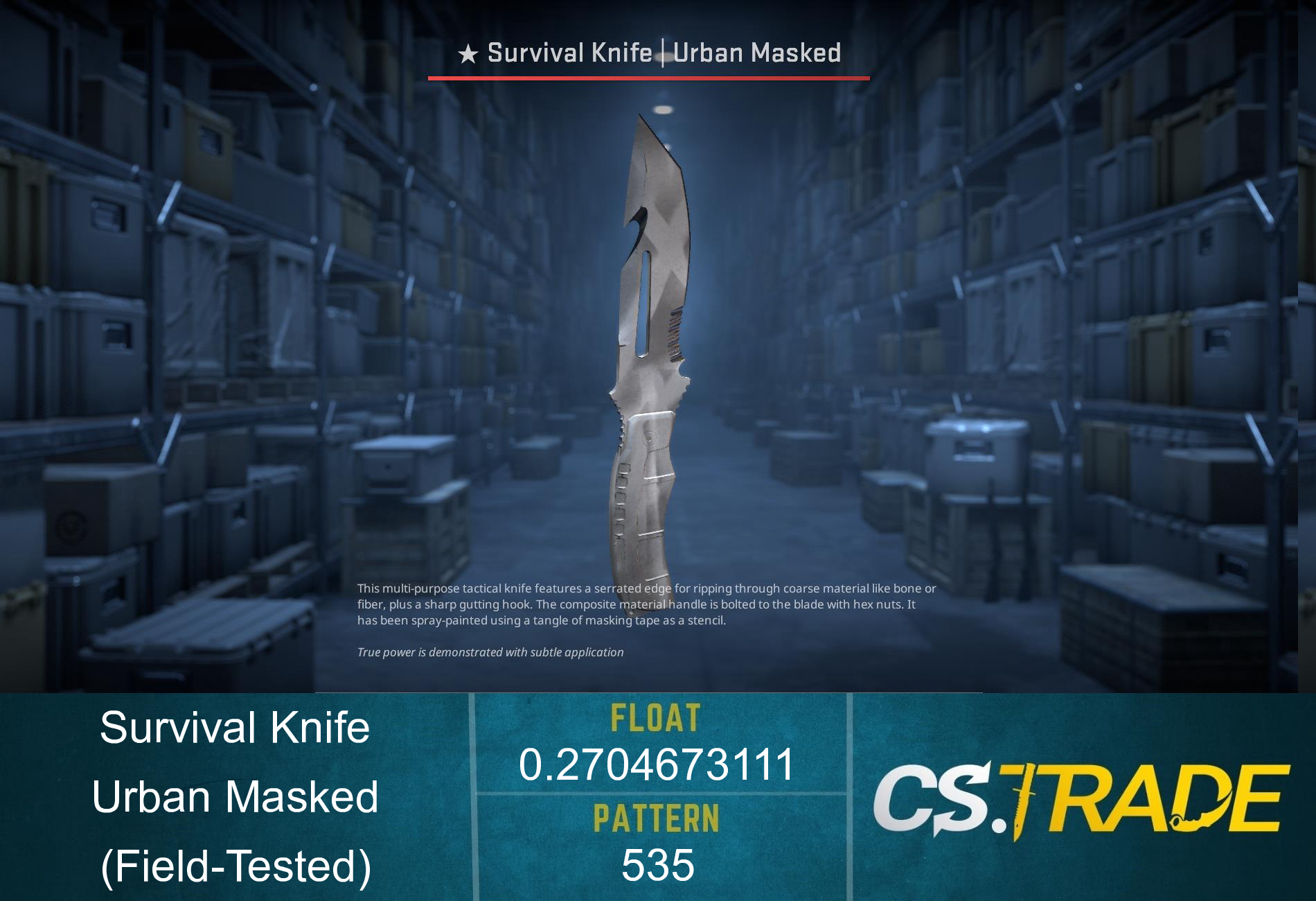 ★ Survival Knife | Urban Masked (Factory New) Screenshot