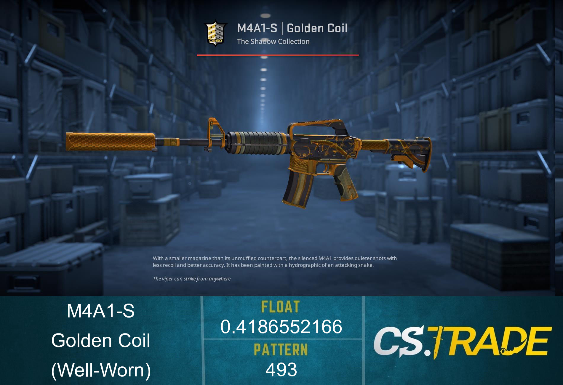StatTrak™ M4A1-S | Golden Coil (Well-Worn) Screenshot