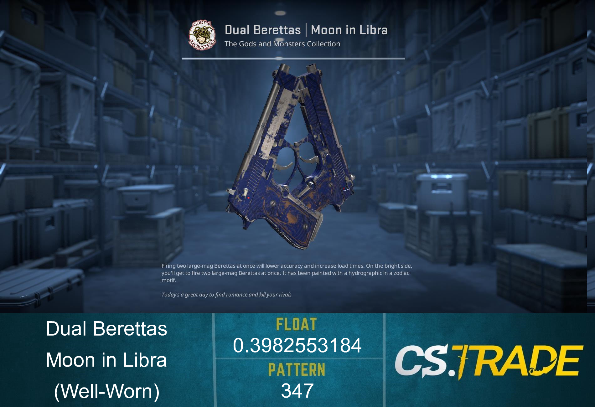 Dual Berettas | Moon in Libra (Well-Worn) Screenshot