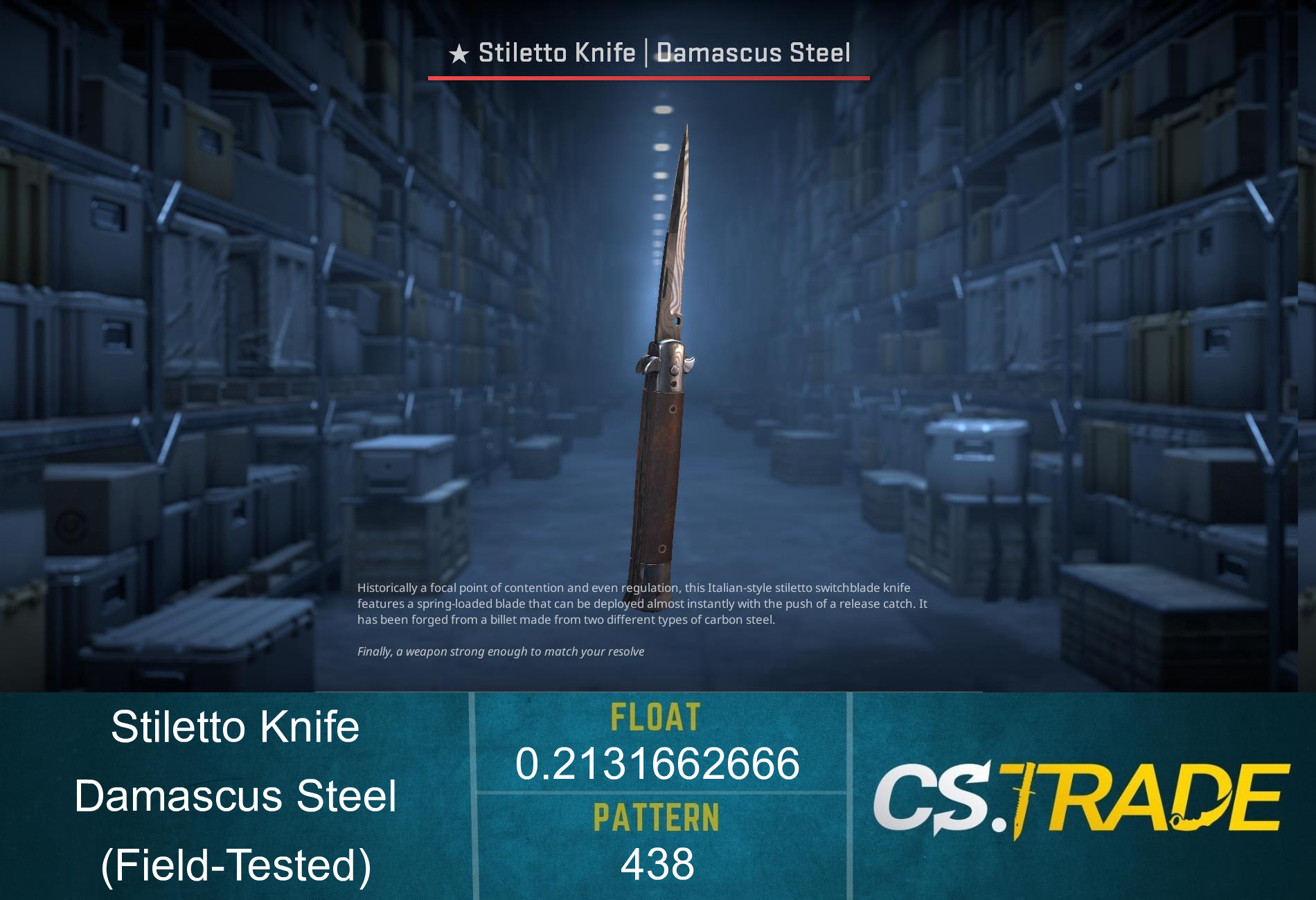 ★ Stiletto Knife | Damascus Steel (Factory New) Screenshot