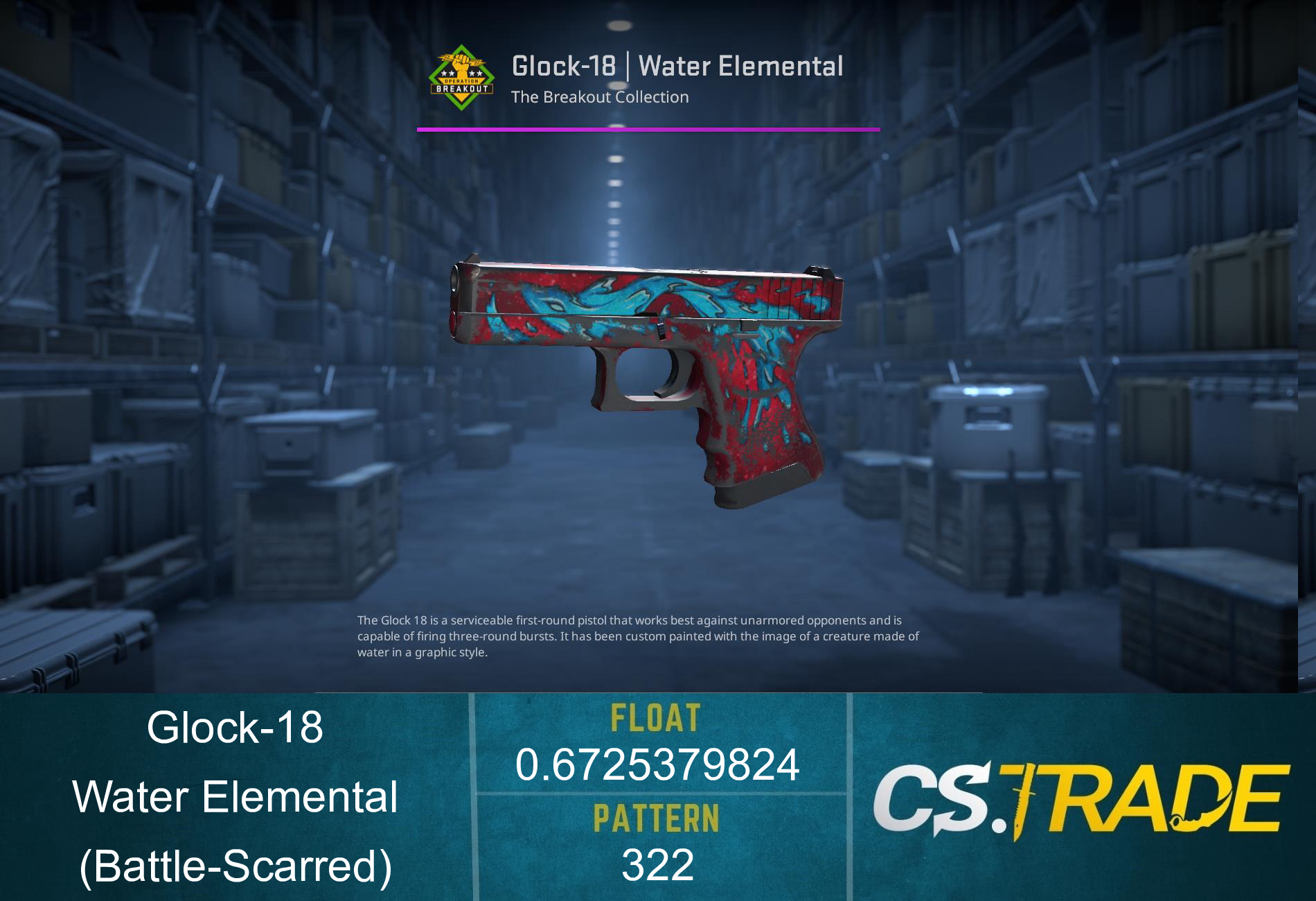 Glock-18 | Water Elemental (Battle-Scarred)