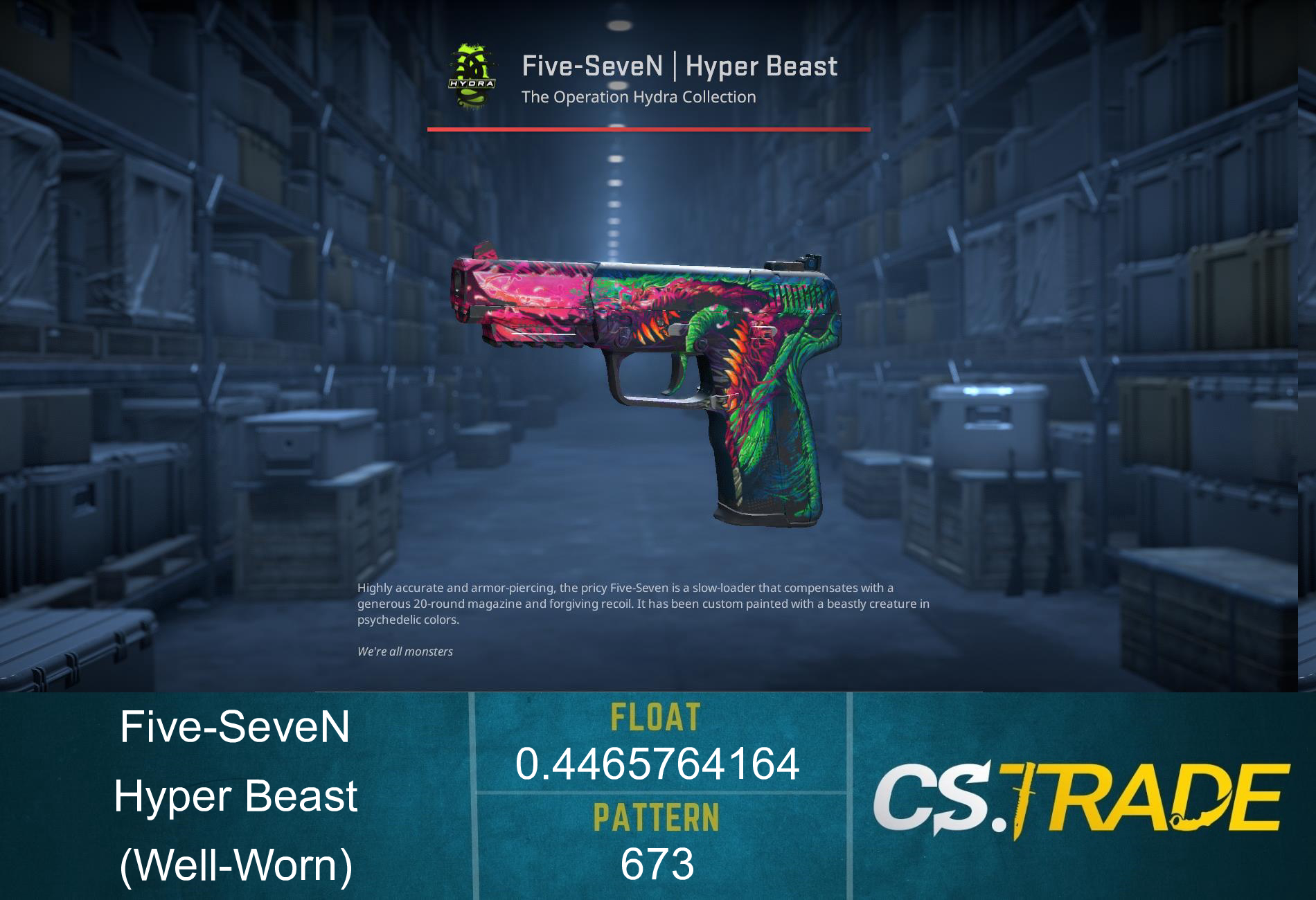Five-SeveN | Hyper Beast (Well-Worn)