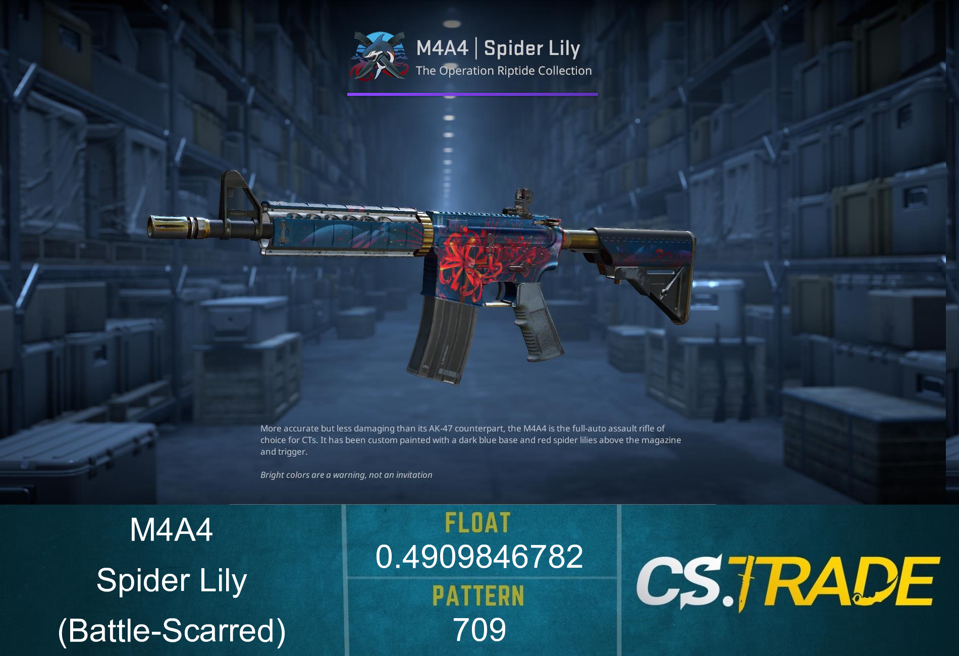 M4A4 | Spider Lily (Battle-Scarred)