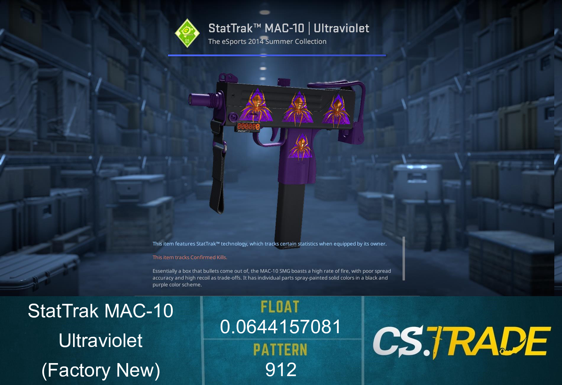 MAC-10 | Ultraviolet (Factory New) Screenshot