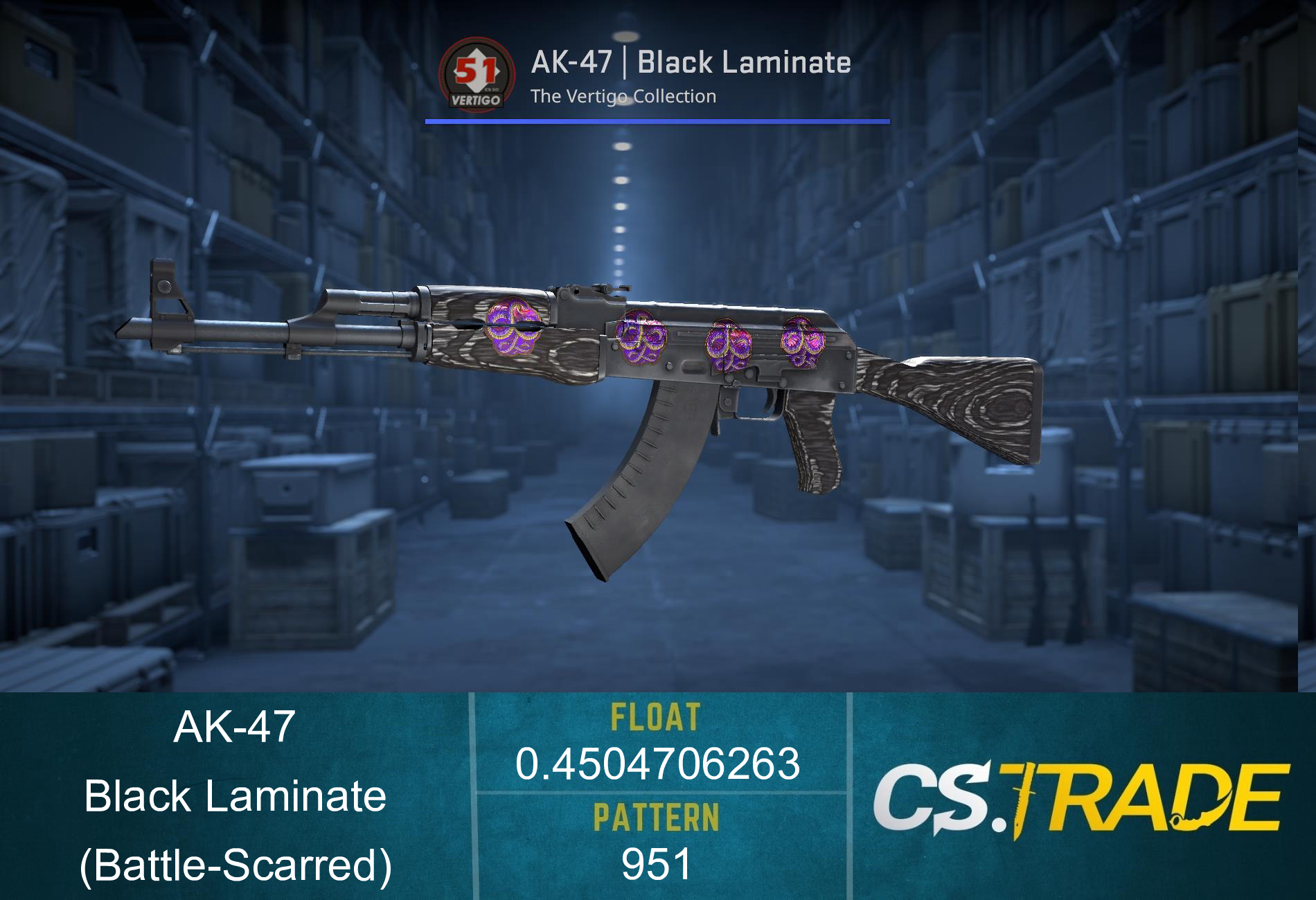 AK-47 | Black Laminate (Battle-Scarred) Screenshot