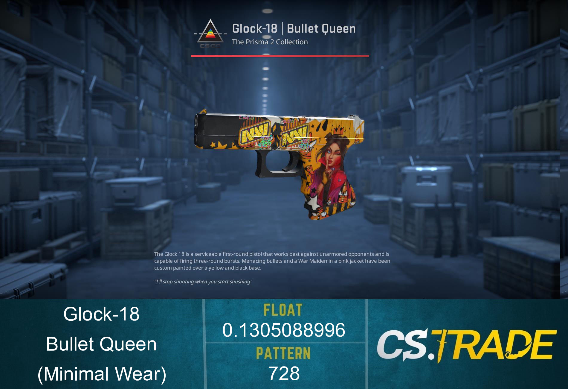 StatTrak™ Glock-18 | Bullet Queen (Minimal Wear) Screenshot
