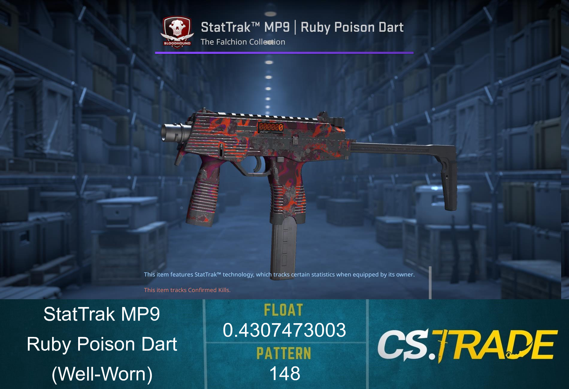 MP9 | Ruby Poison Dart (Well-Worn) Screenshot