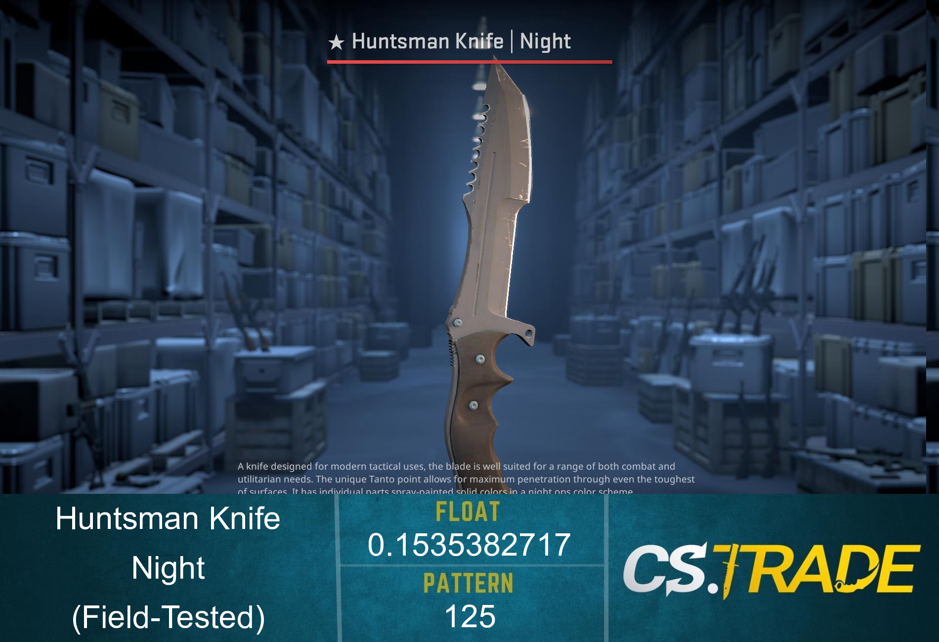 ★ StatTrak™ Huntsman Knife | Night (Field-Tested) Screenshot