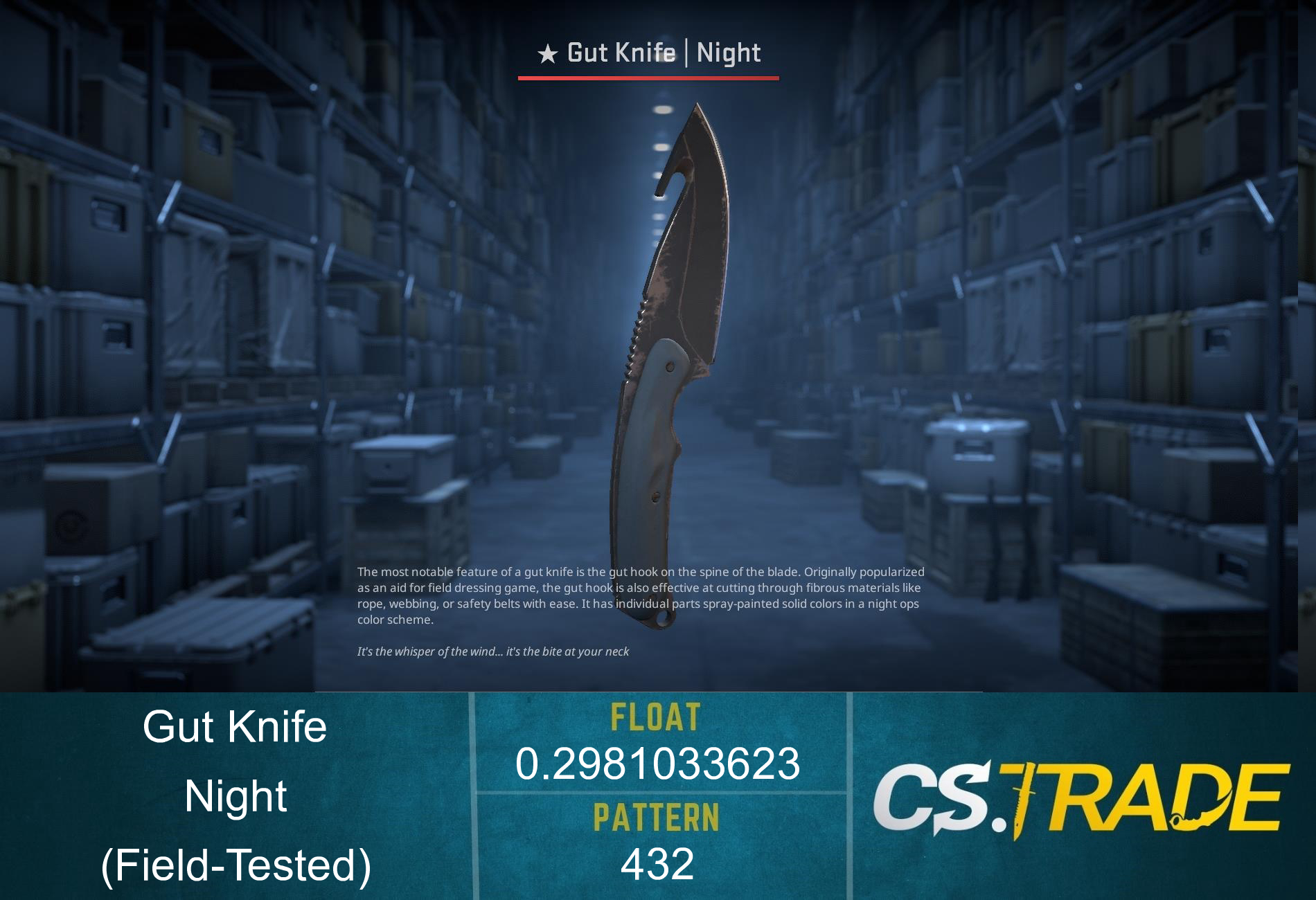 ★ Gut Knife | Night (Factory New) Screenshot