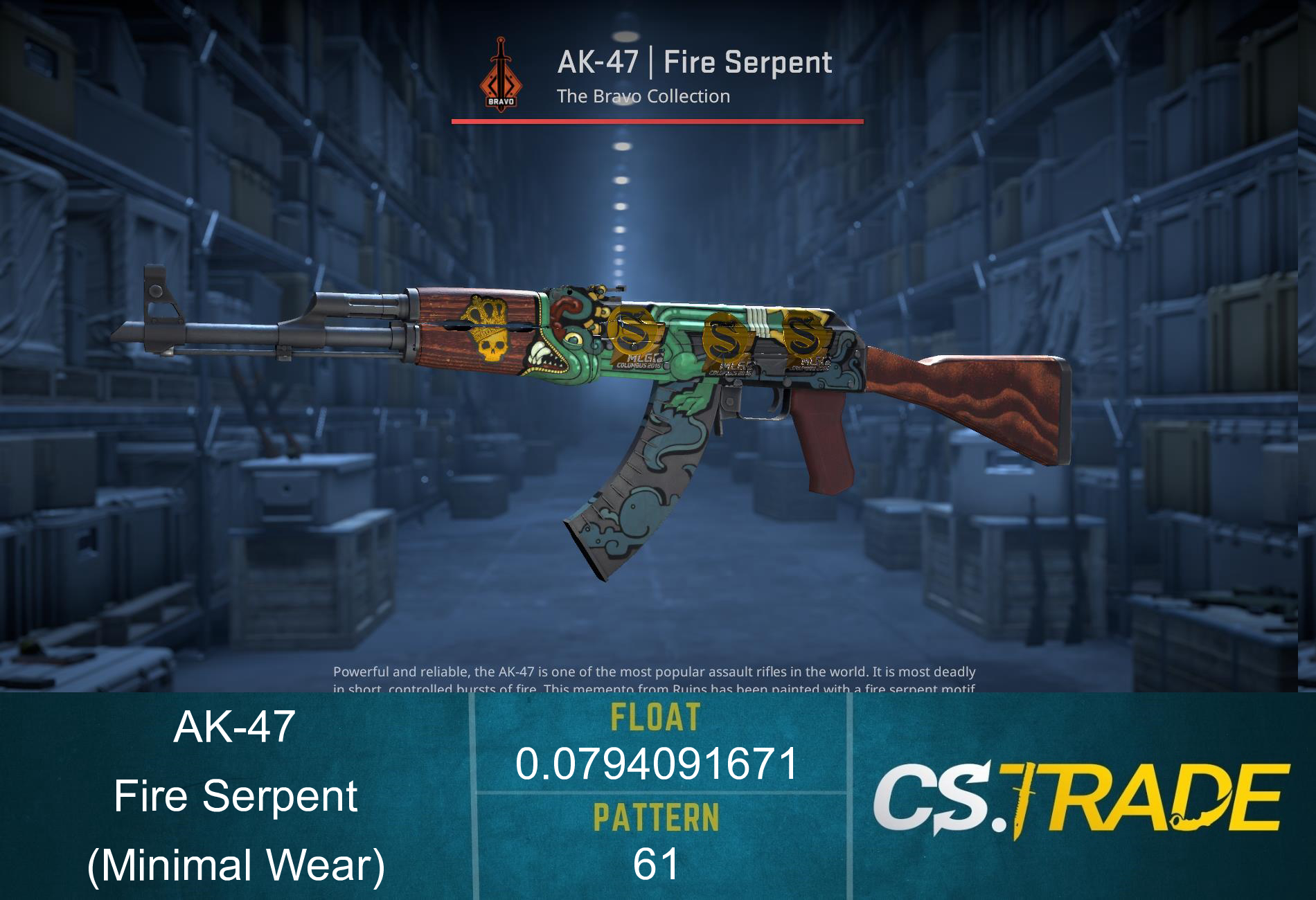 AK-47 | Fire Serpent (Minimal Wear) Screenshot